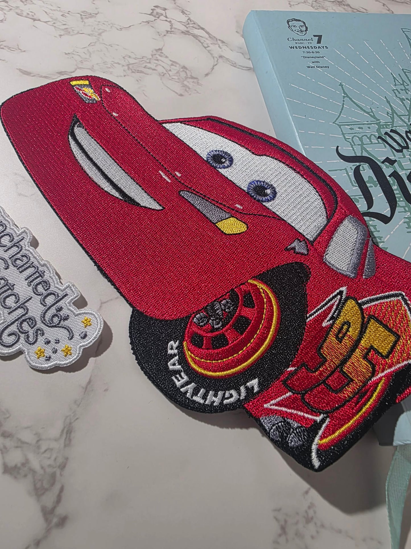 XL 8" Red Race Car Lightening McQueen Embroidered Iron On Patch