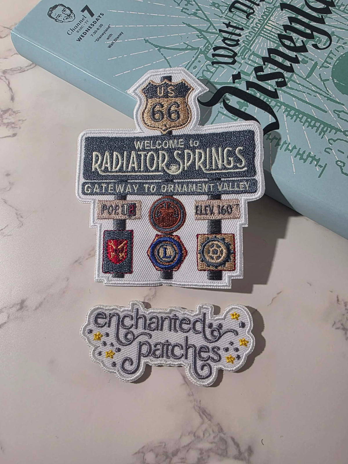 NEW DROP - 4" Radiator Springs Red Race Carsland Route 66 Sign Embroidered Iron On Patch
