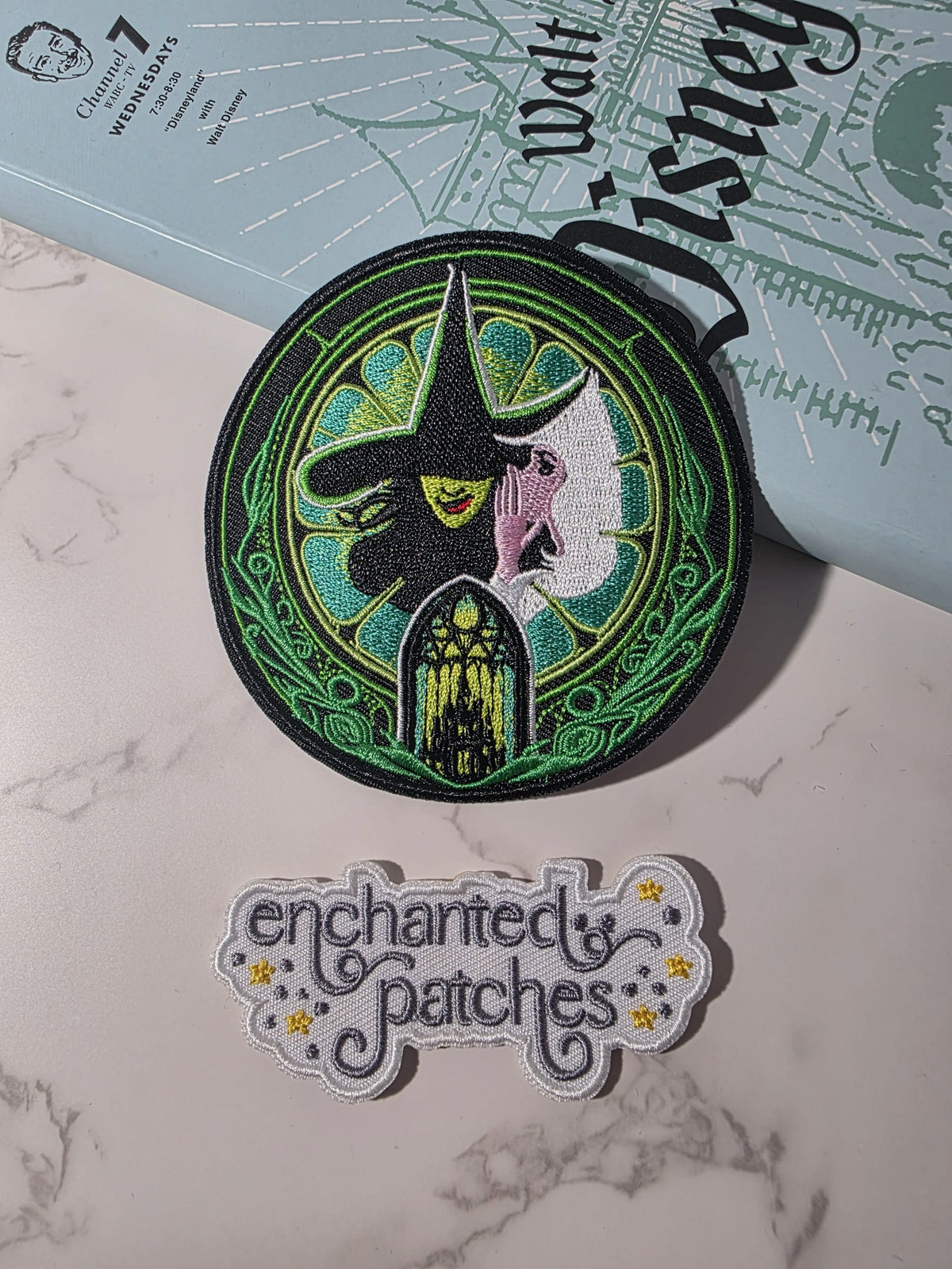 3.5" Musical Green Witch Princess Iron On Patch