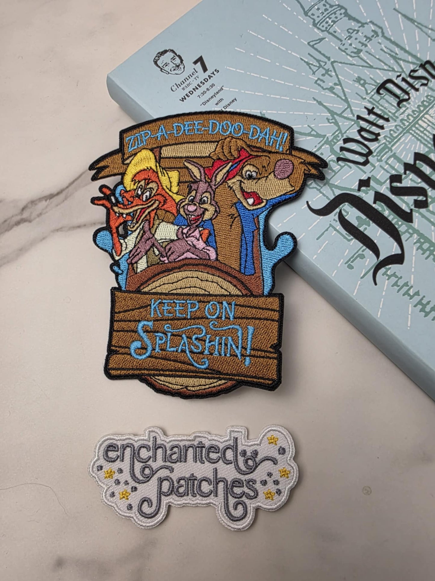 4.5" Keep on Splashin Vintage Wet Mountain Happiest Park Ride Iron On Patch