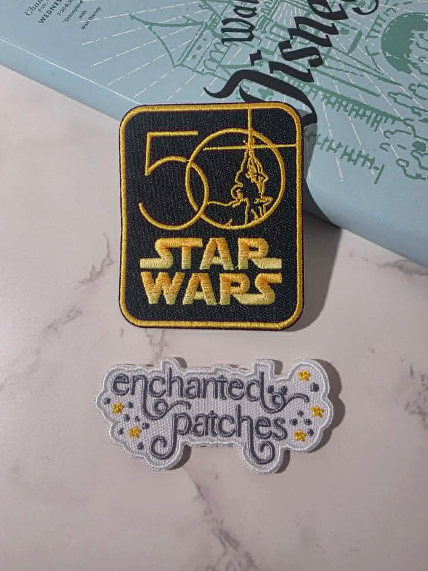NEW DROP - 3" Star Wars 50th Anniversary Logo Embroidered Iron On Patch