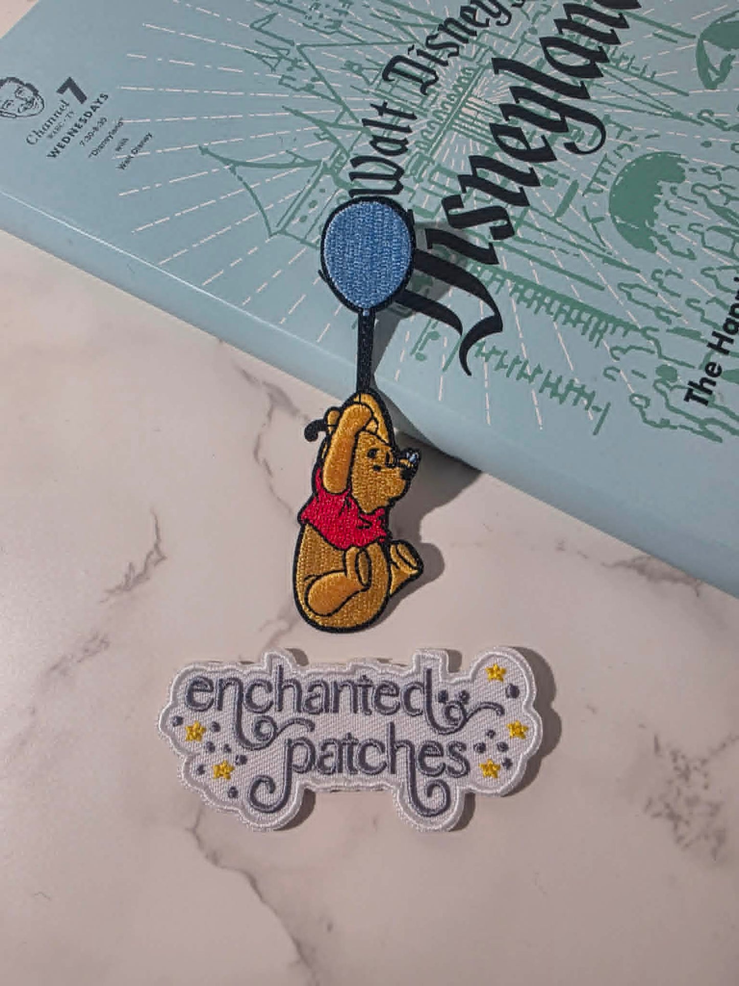 NEW DROP - 3.5" Happiest Park Winnie the Pooh Bee Balloon Embroidered Iron On Patch