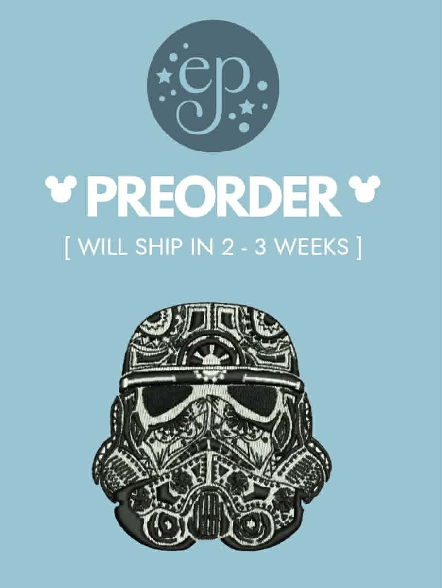 **PREORDER ONLY** 3" Glow in the Storm Trooper Embroidered Iron On Patch