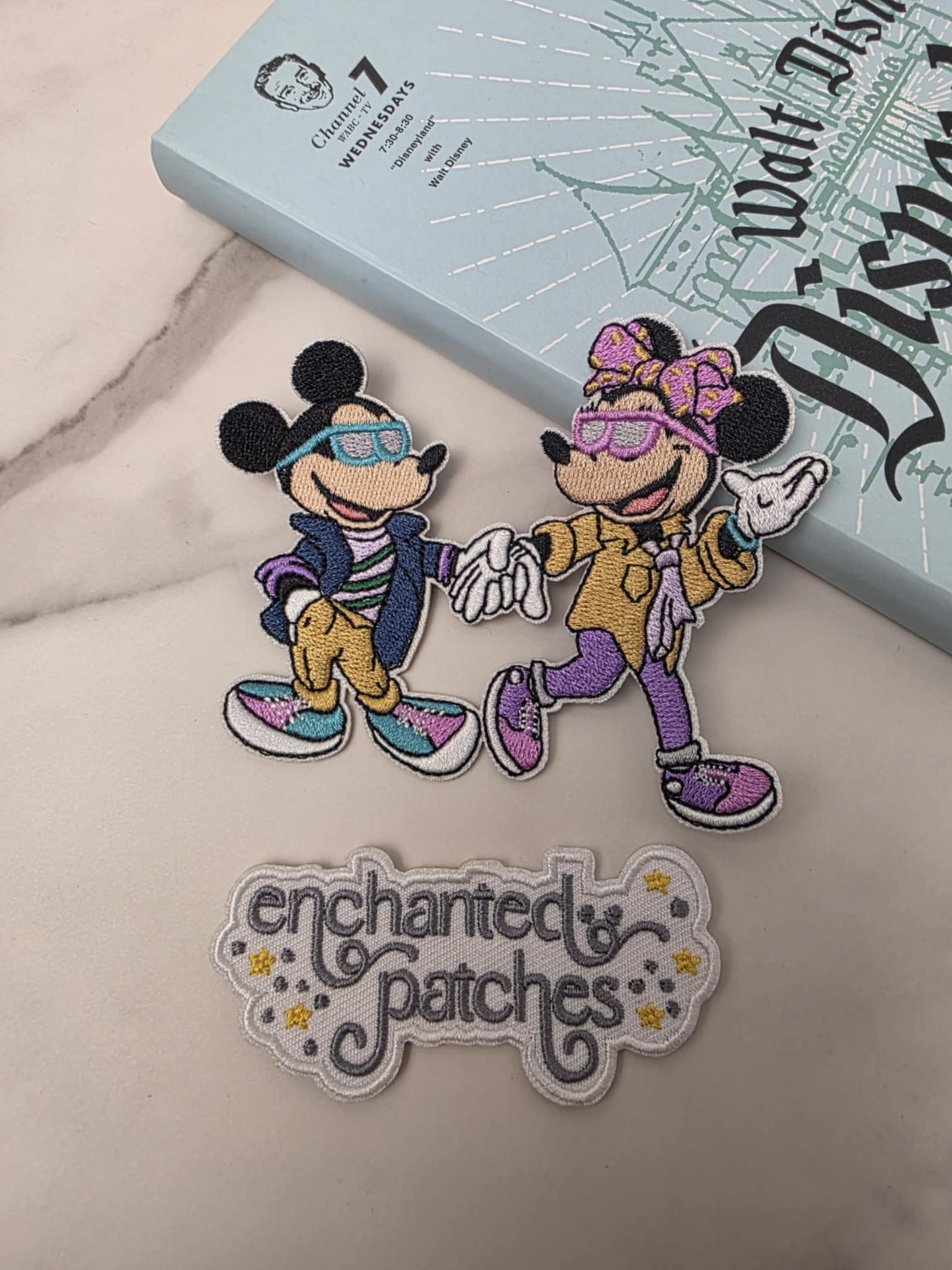 **VAULT COLLECTION** LAST ONE - 4" Pastel Boy Girl Mouse Retro wearing Summer Sunglasses Embroidered Iron On Patch
