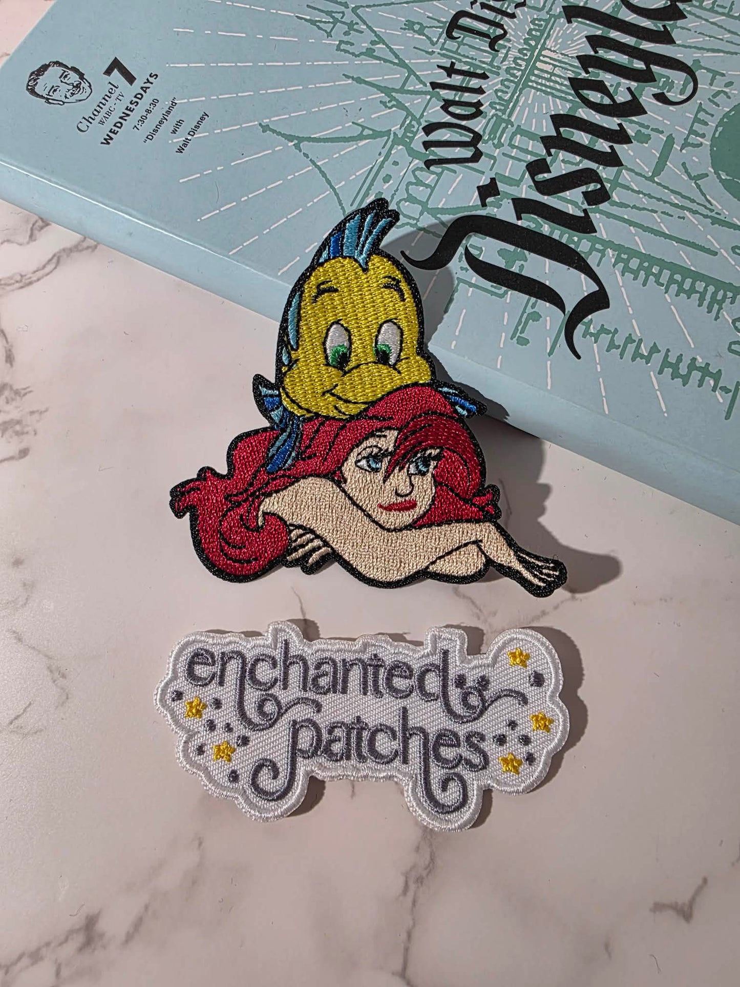 3" Flounder Fish Mermaid Princess Sidekick Friend Iron On Patch