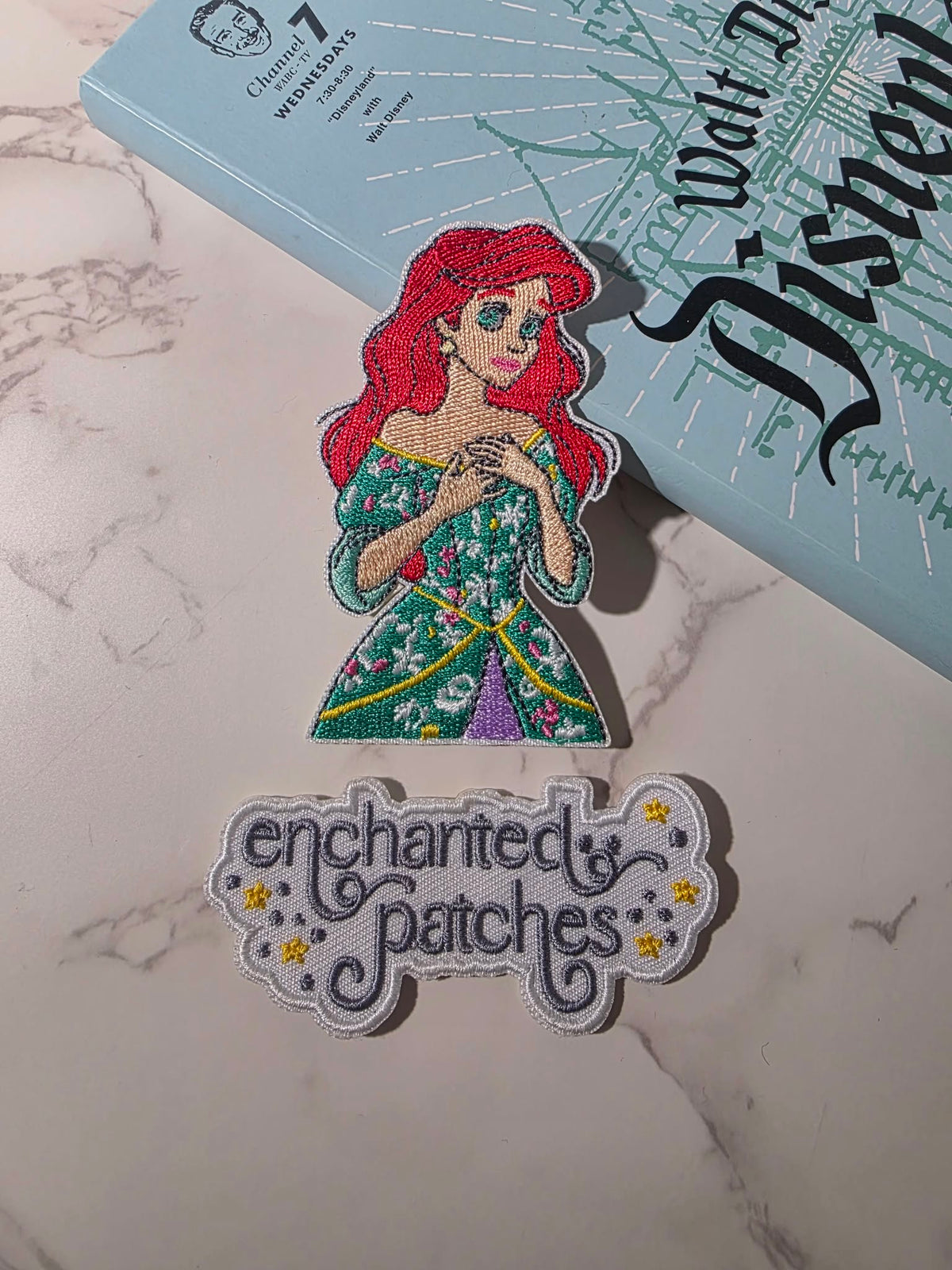 3" Flowy Dress Ariel Mermaid Princess Embroidered Iron On Patch