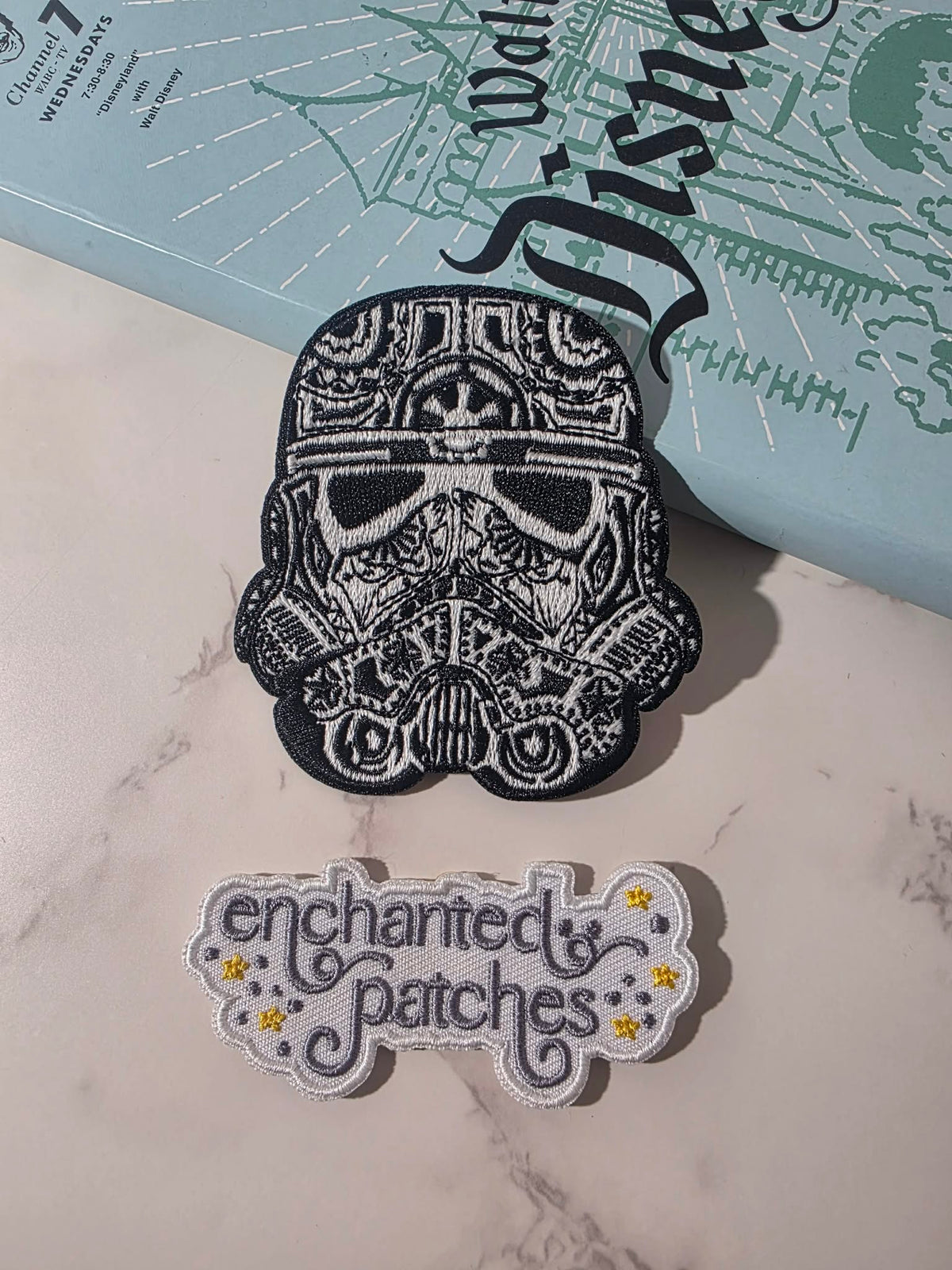 3" Glow in the Dark Storm Trooper Sugar Skull Day of the Dead Embroidered Iron On Patch