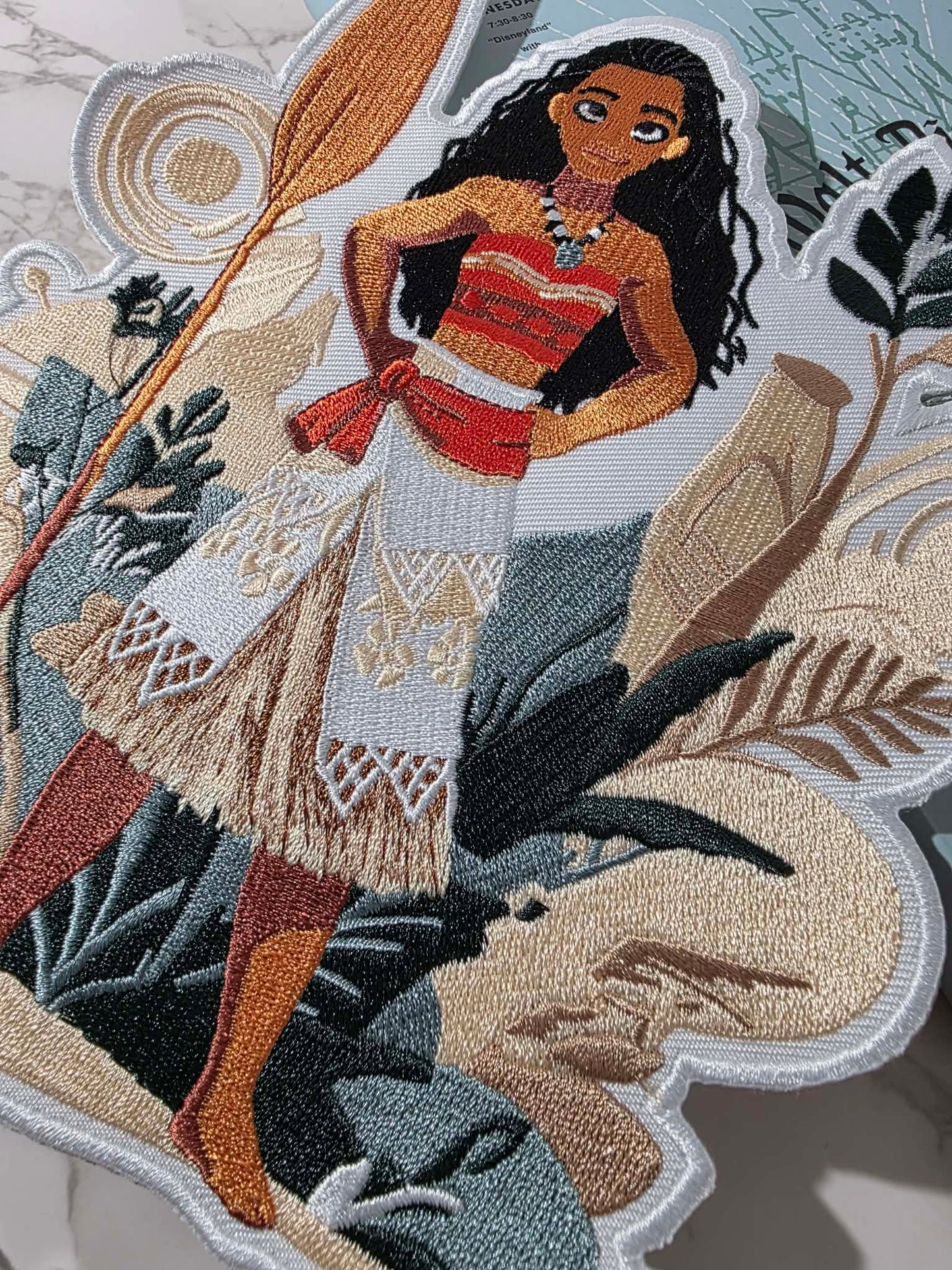 8" XL Hawaiian Island Moana Princess Embroidered Iron On Patch