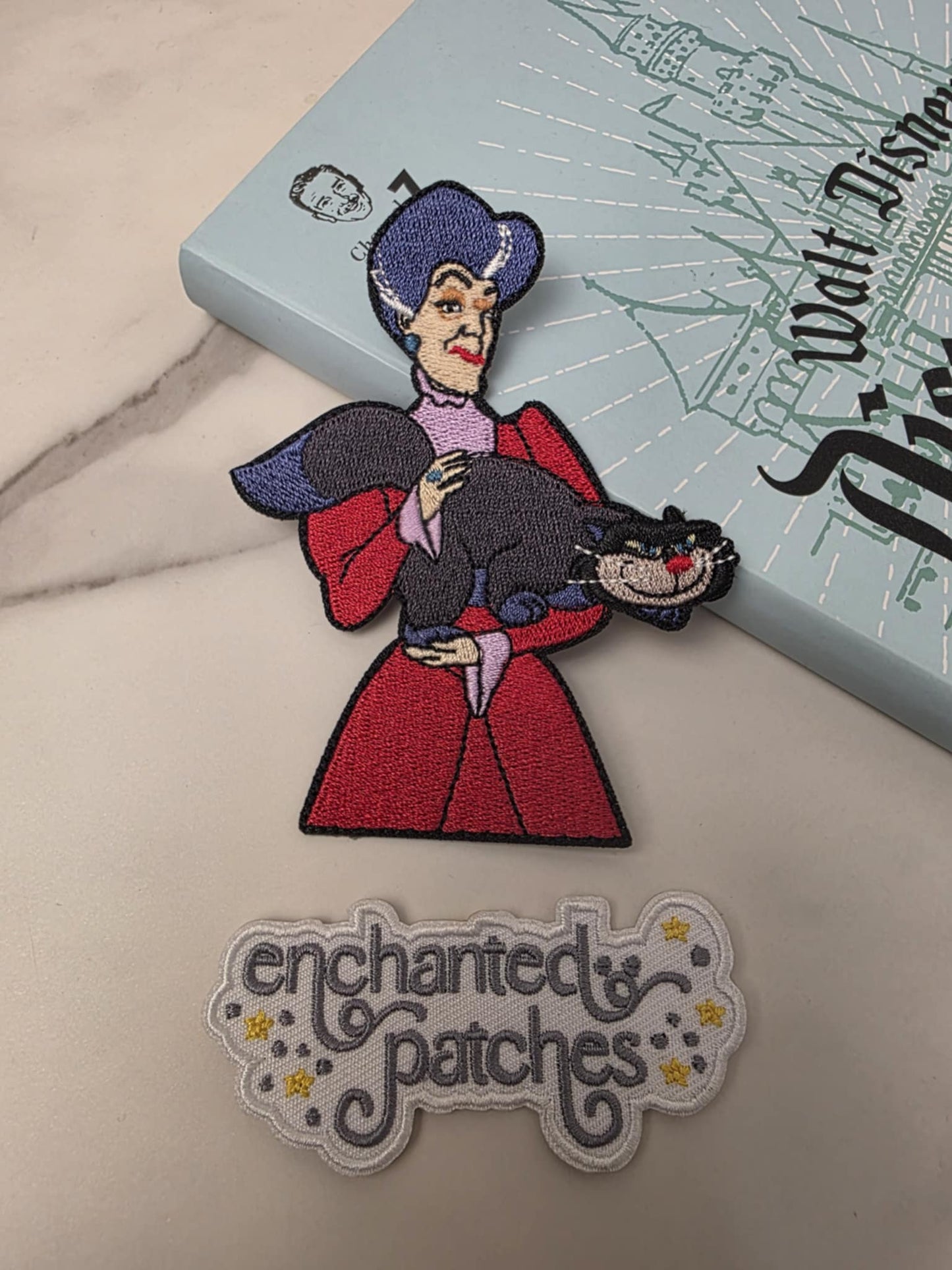 4" Step Mother Stepmom Mom with Cat Villain Iron On Patch