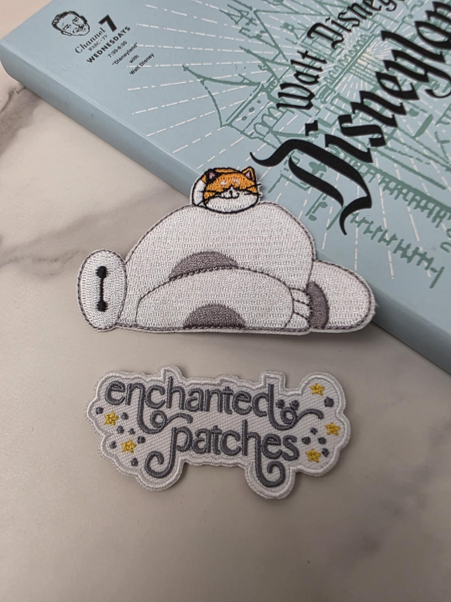 3.5" Baymax Health Care Provider with Kitty Cat on Tummy Embroidered Iron On Patch