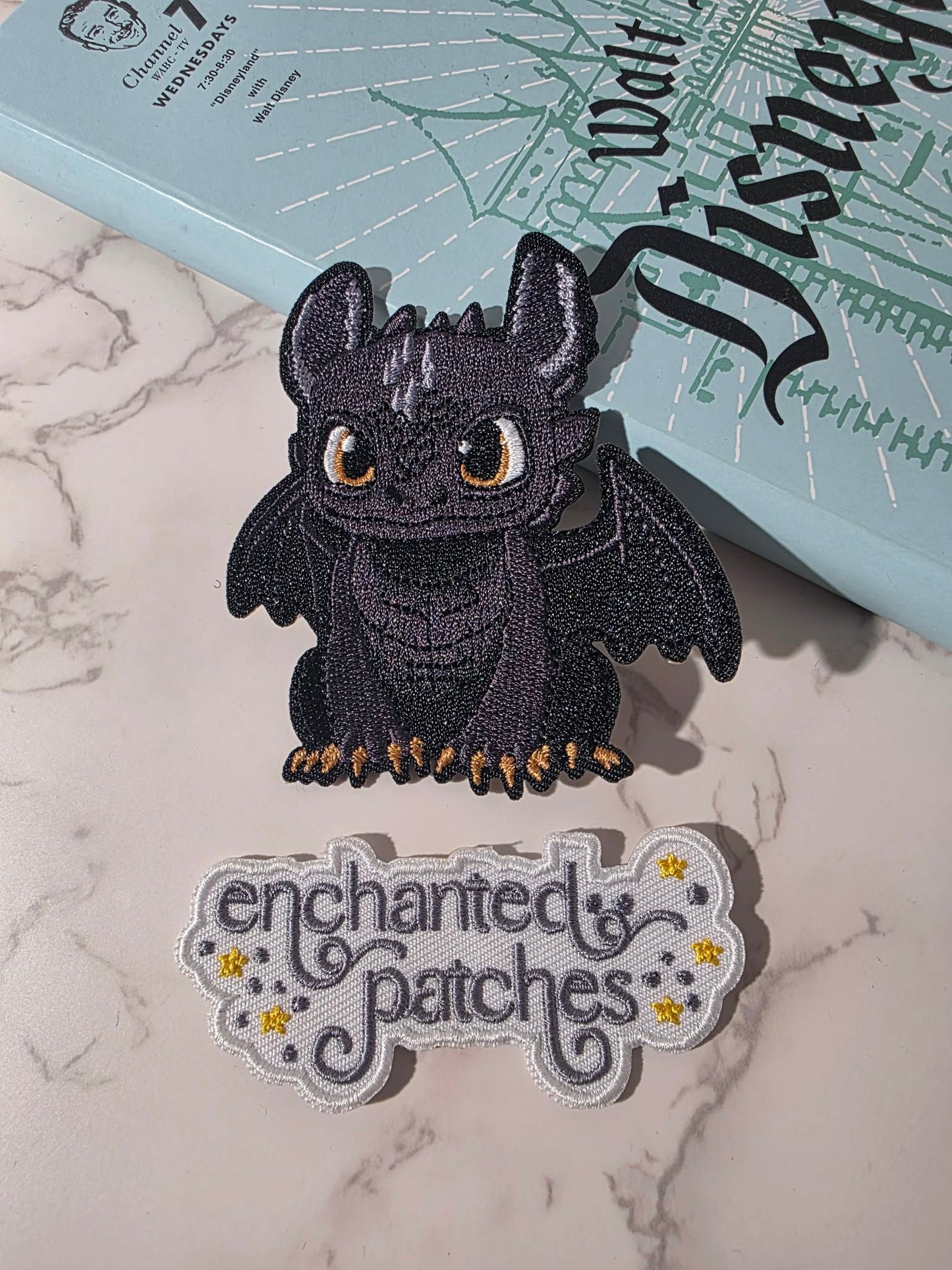 3" Toothless Dragon Embroidered Iron On Patch