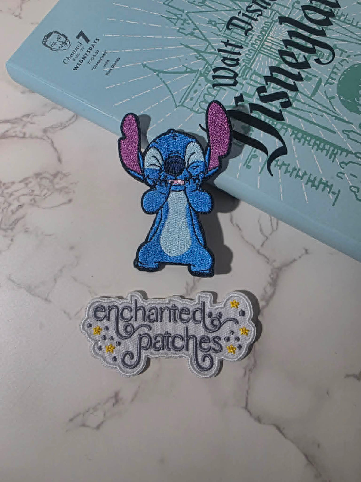 NEW DROP - 3" Blue Alien Stitch with Hands on Face Embroidered Iron On Patch