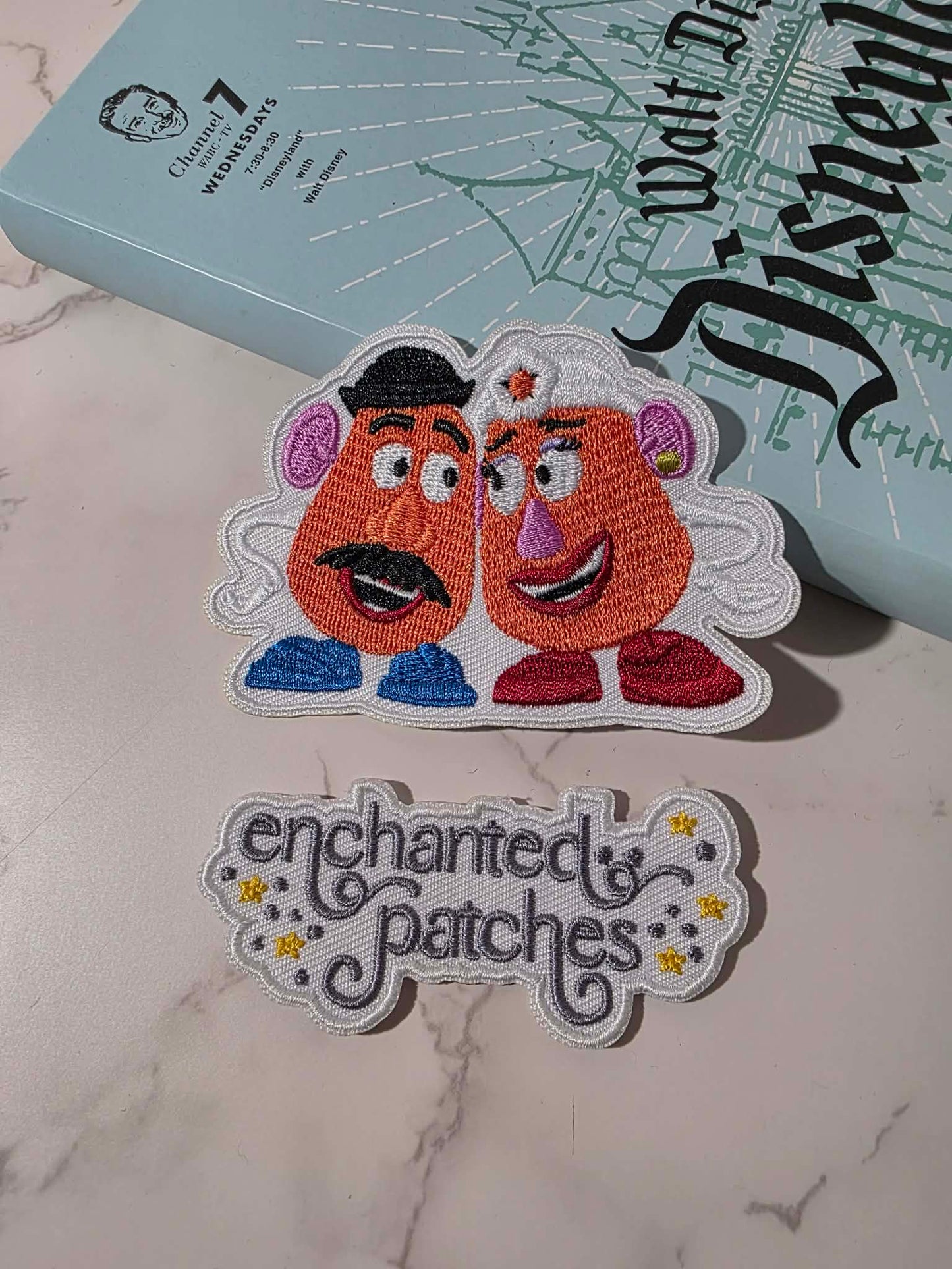 3.5" Toy Story Mr. Mrs. Potato Head Embroidered Iron On Patch