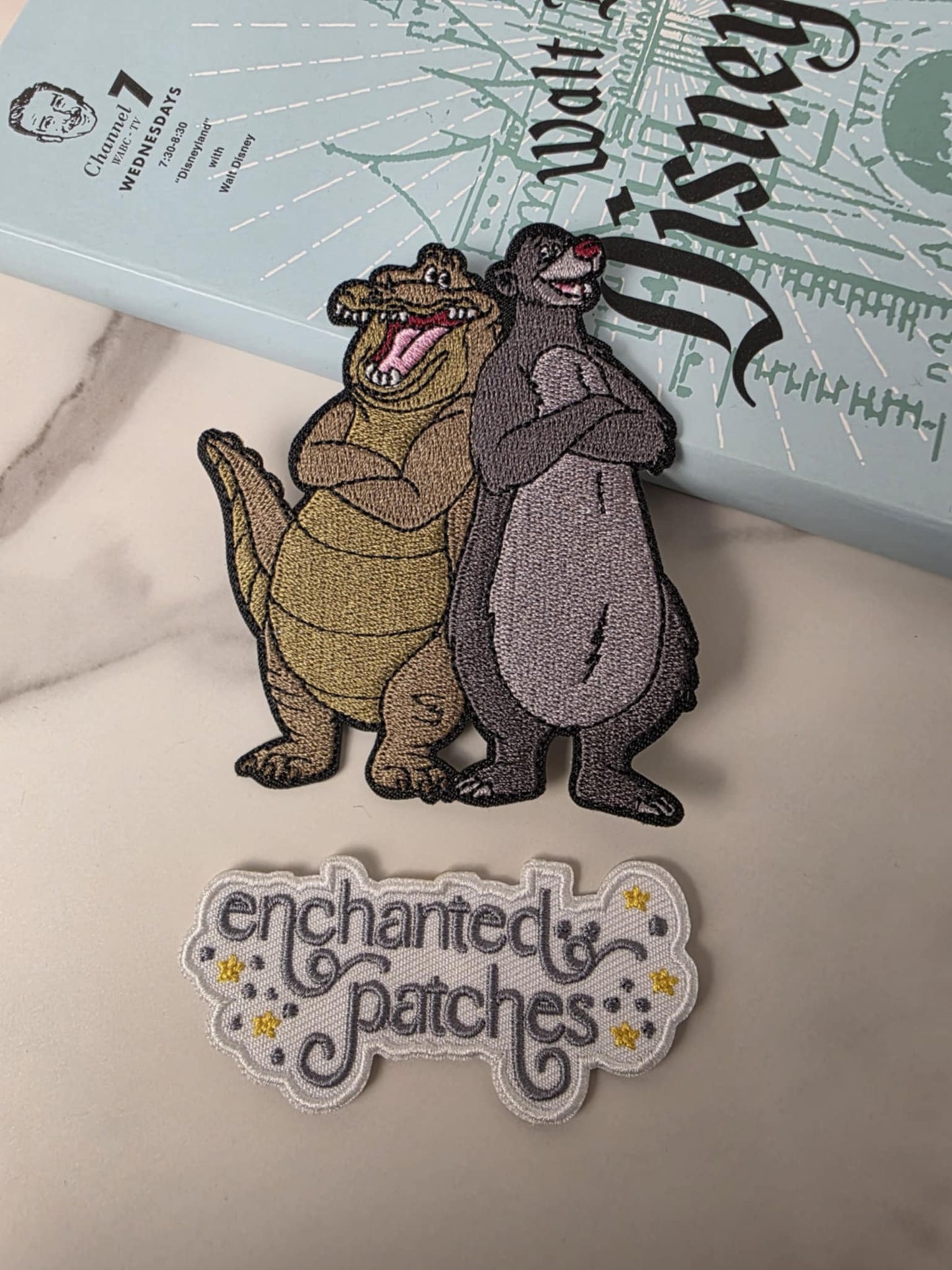 3.5" Alligator Bayou Princess with Jungle Bear Bestie Sidekick Friends Iron on Patch