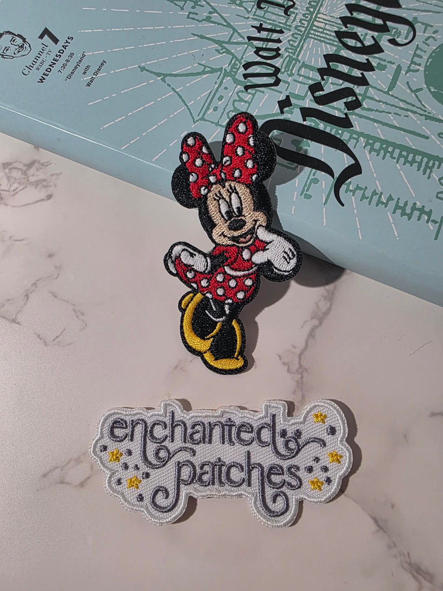 3" Girl Mouse Red Polka Dot Dress Embroidered Iron On Patch