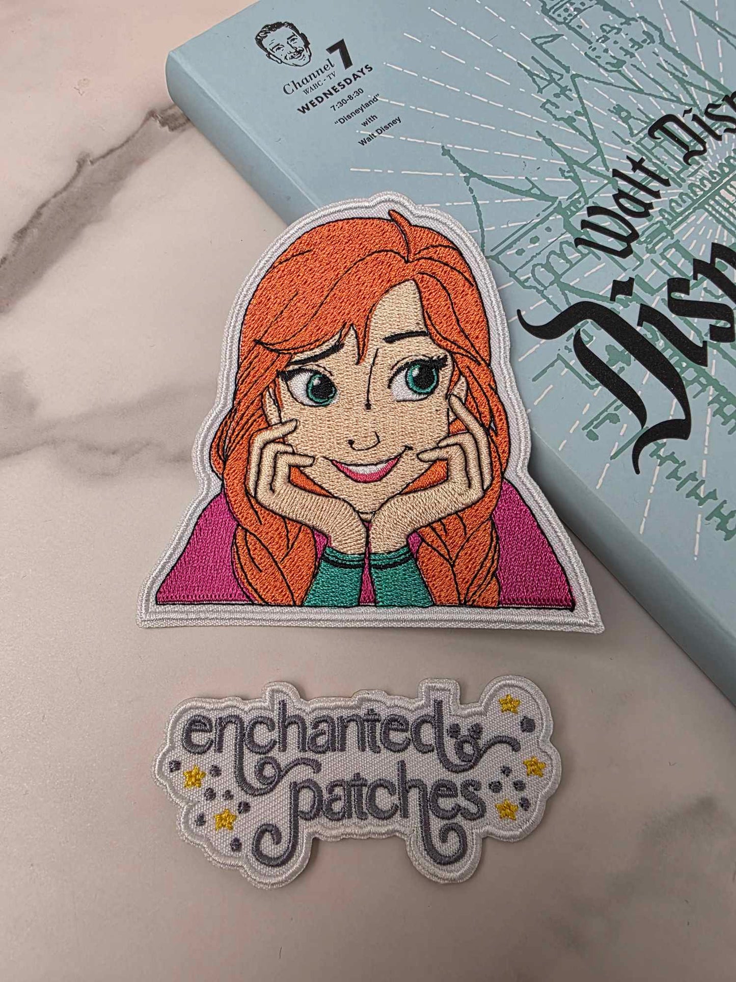 3.5" Frozen Princess Sister with Red Hair Embroidered Iron On Patch
