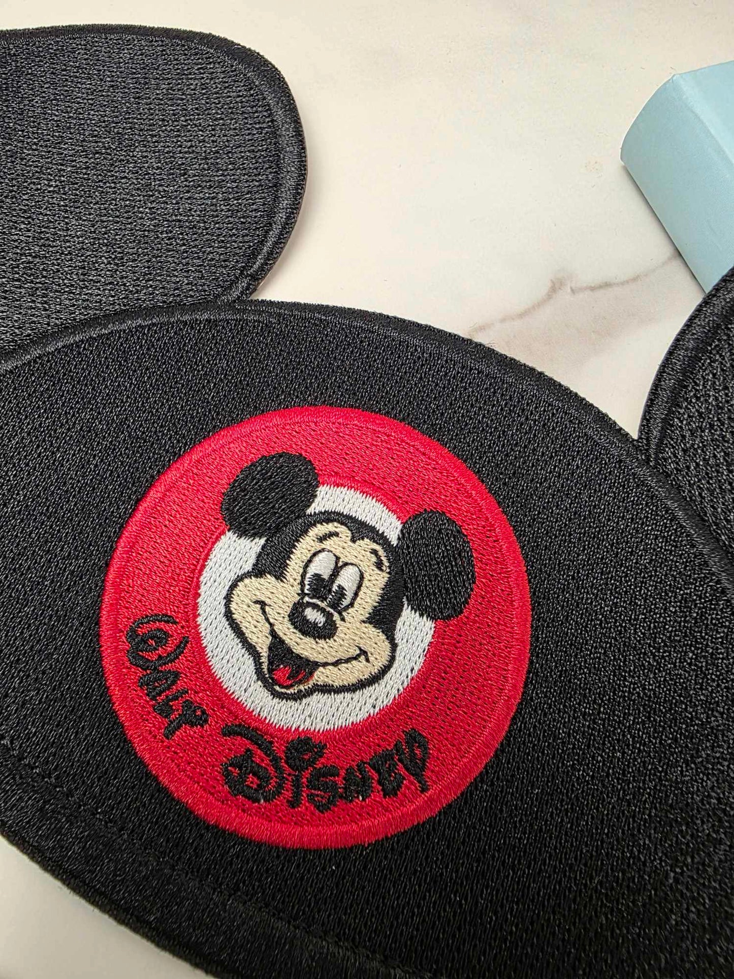 LAST ONE - 8" XL Happiest Park Mouse Ears Hat Embroidered Iron On Patch