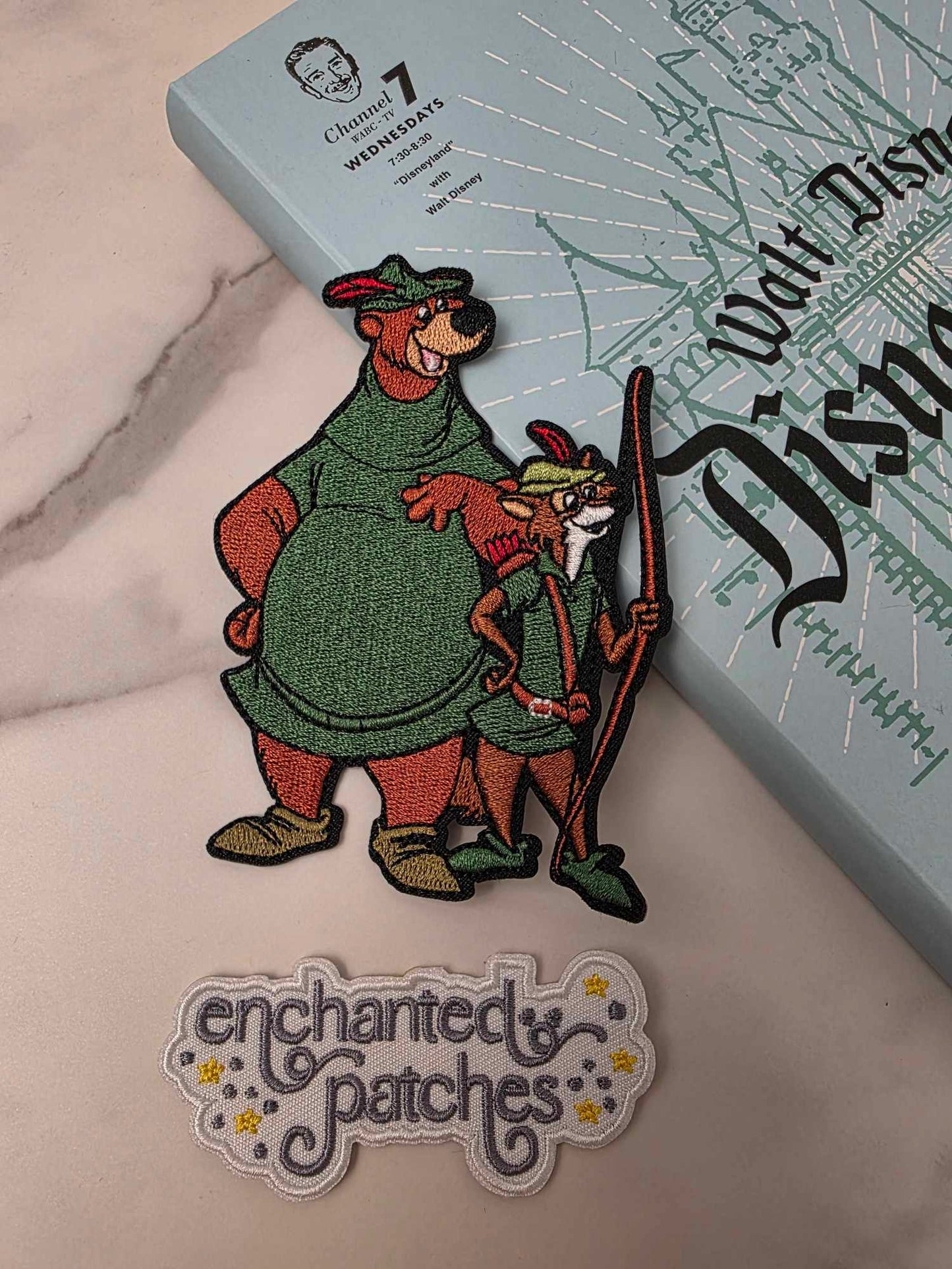 LAST ONE - 4" Robinhood Bear and Fox Embroidered Iron On Patch