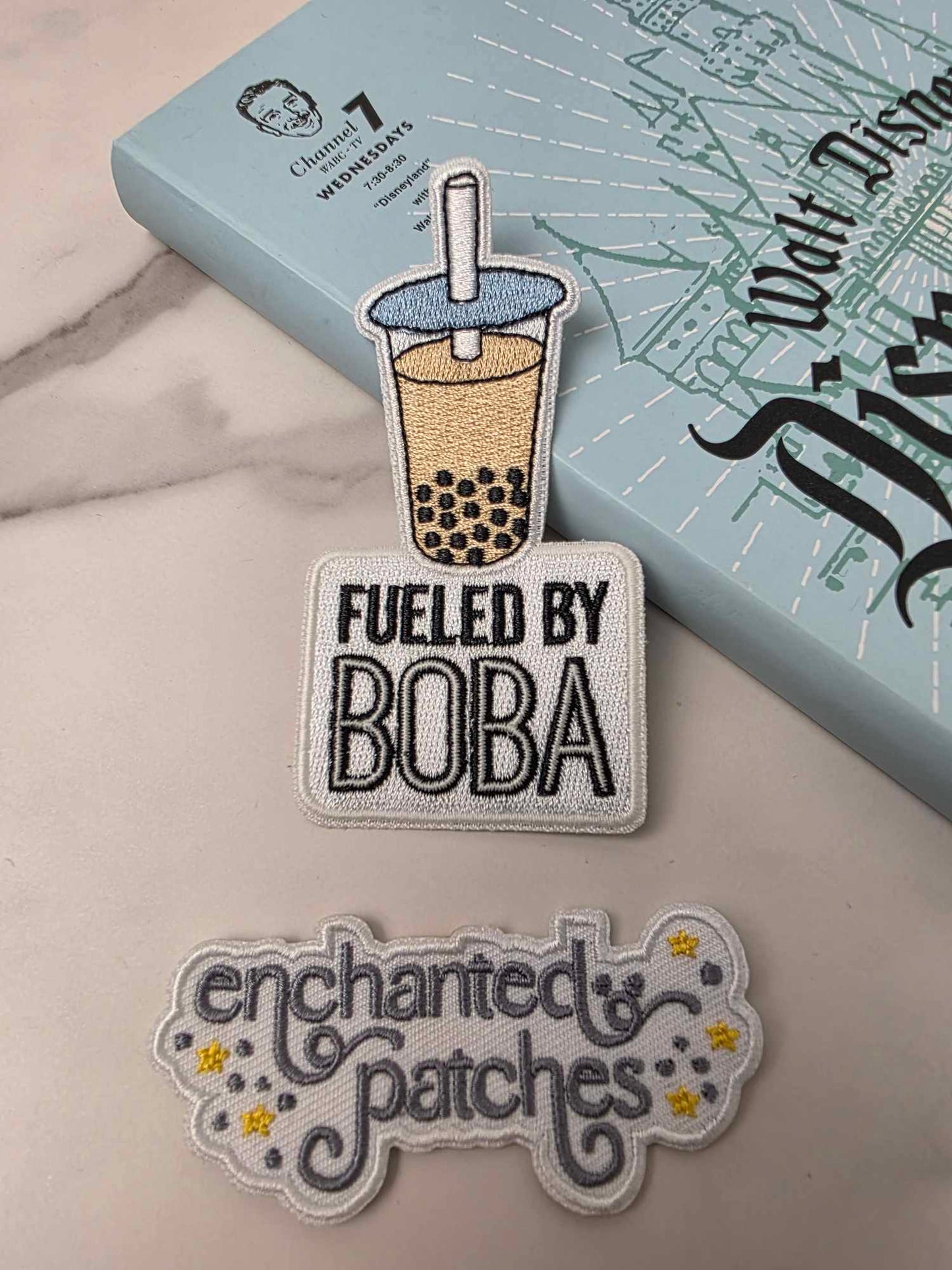 3.5" GLOW IN THE DARK Fueled By Boba Bubble Pearl Tapioca Lover Drink Iron On Patch