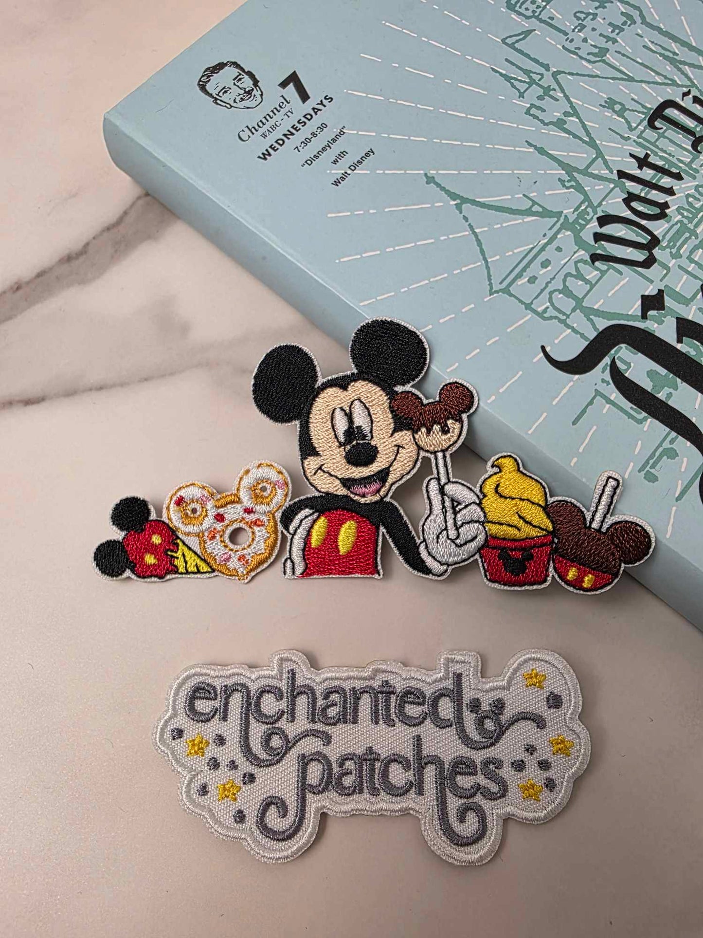 4" Boy Happiest Mouse with Embroidered Snacks Iron On Patch