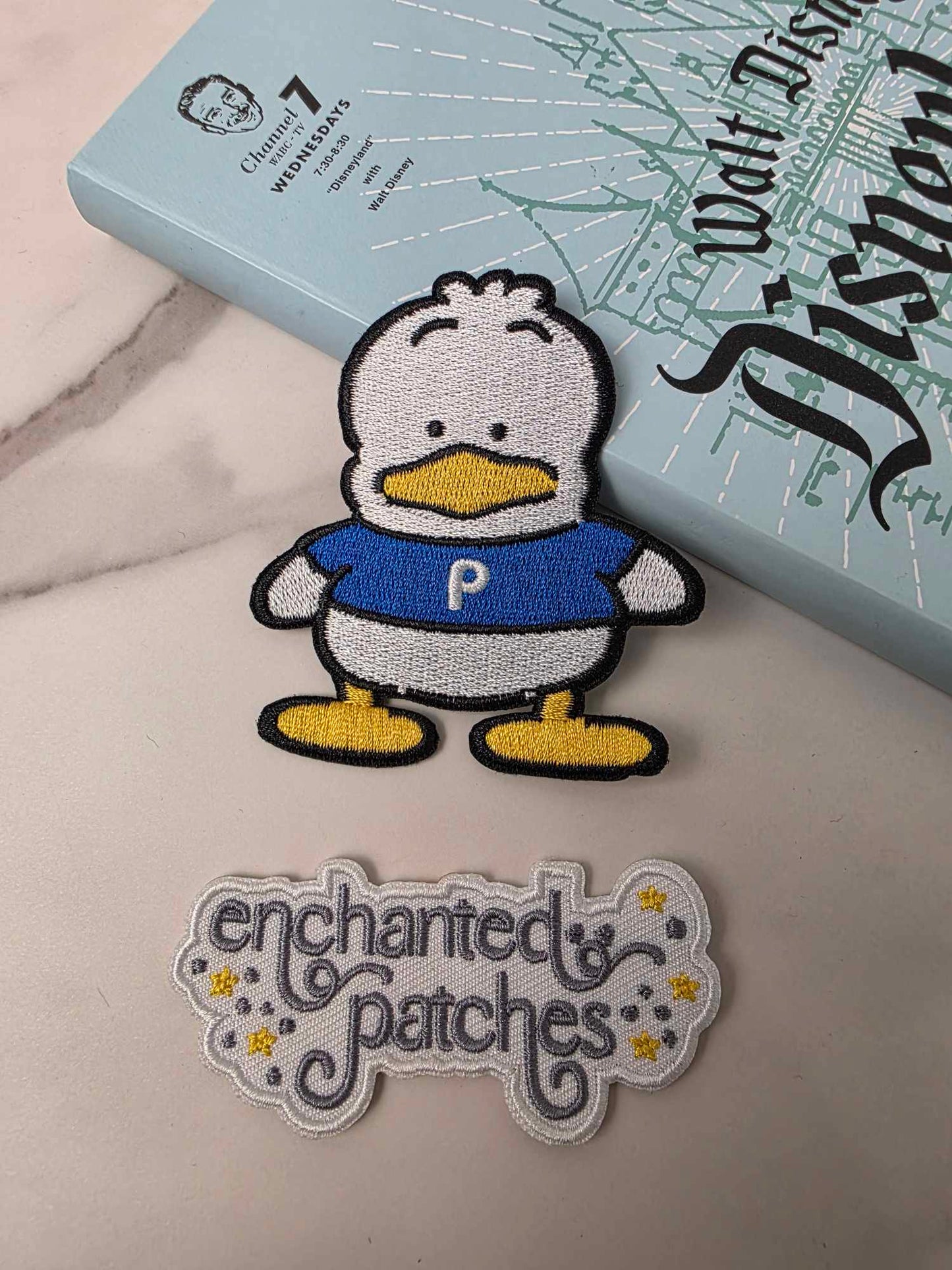 3" Anime Kawaii Japanese Blue Duck Penguin Vintage Embroidered Iron On Patch