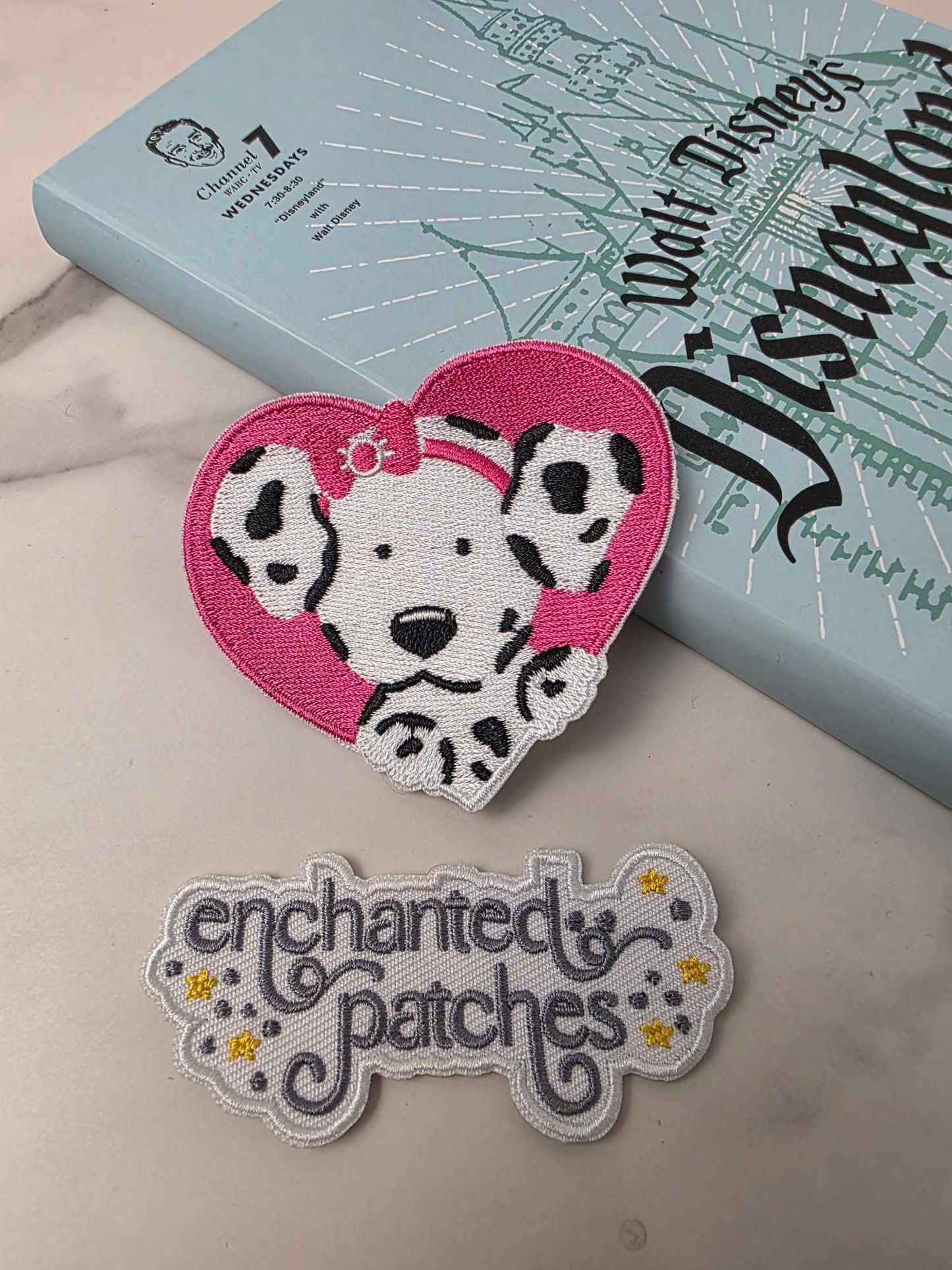 3" Anime Japanese Pink Puppy Dalmatian Dog Embroidered Iron On Patch