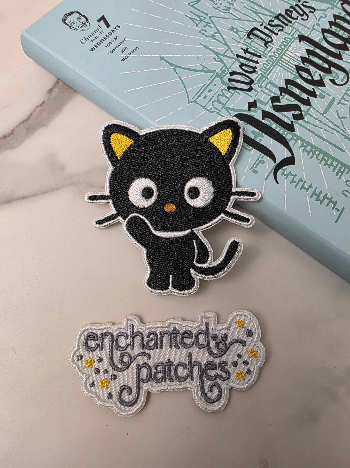 3" Anime Japanese Black Cat Kitty Embroidered Iron On Patch