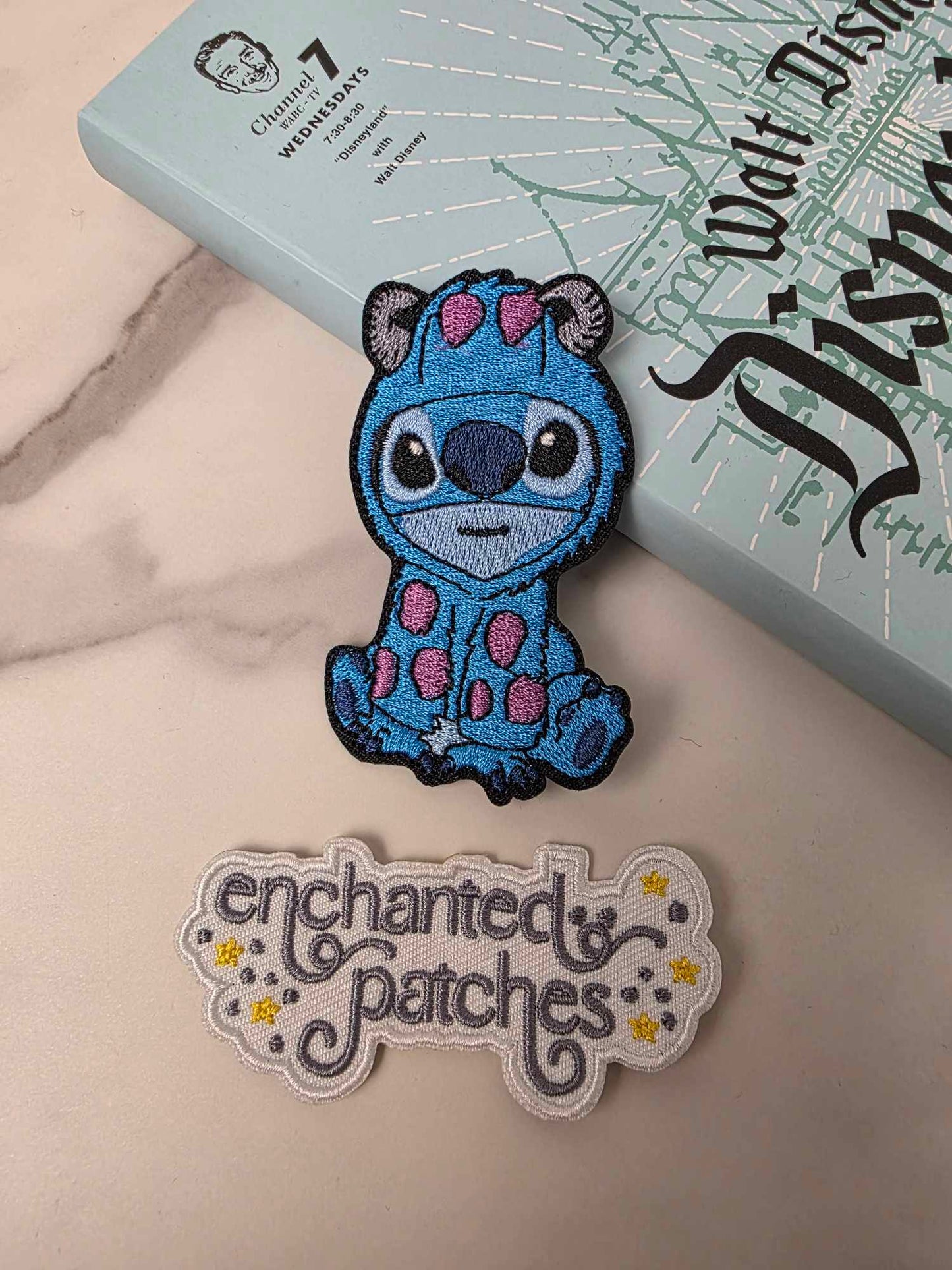 3" Blue Alien with Monster Costume Iron On Patch