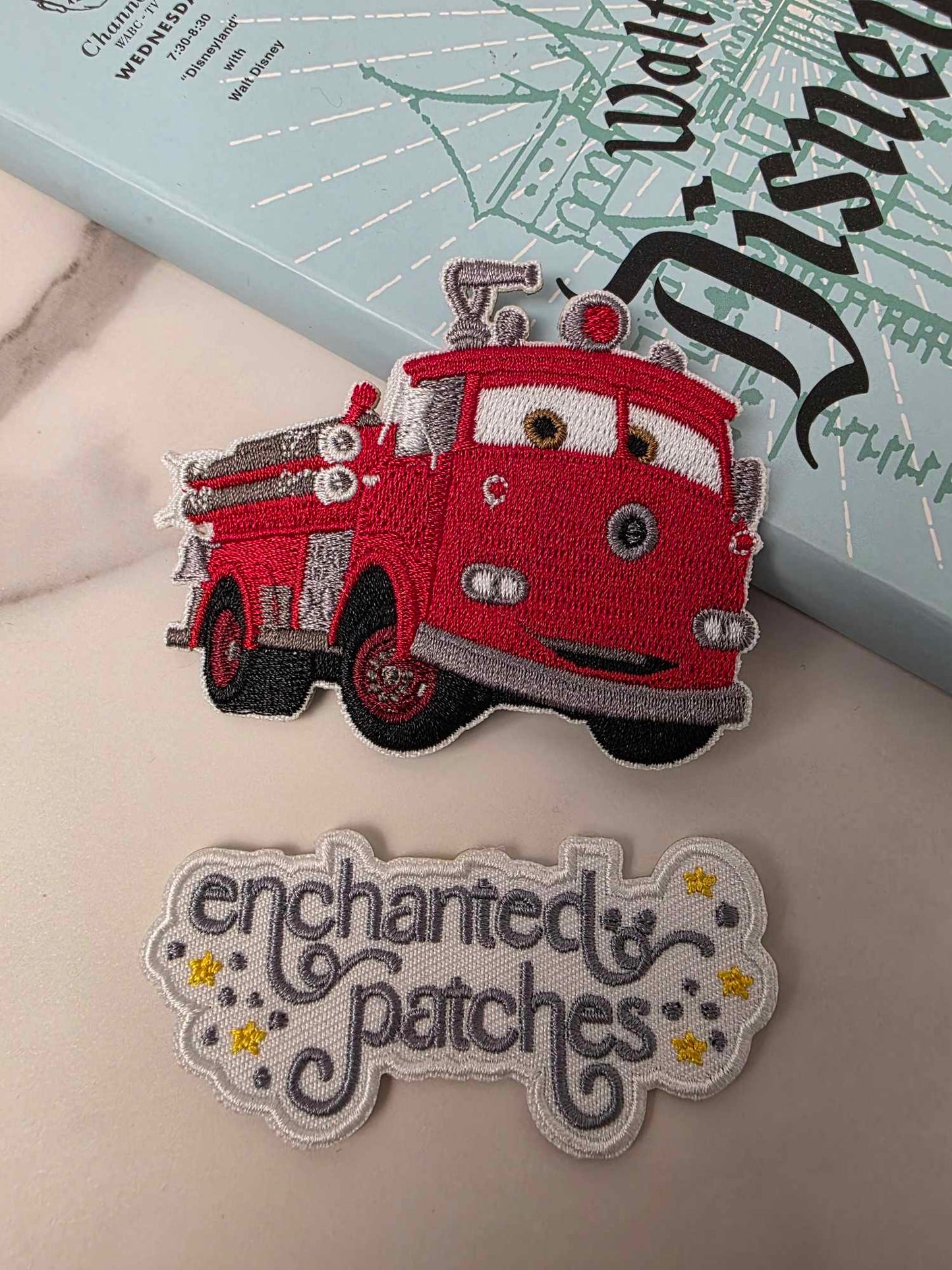 LAST TWO - 3" Red Fire Truck Car Cars Land Embroidered Iron On Patch