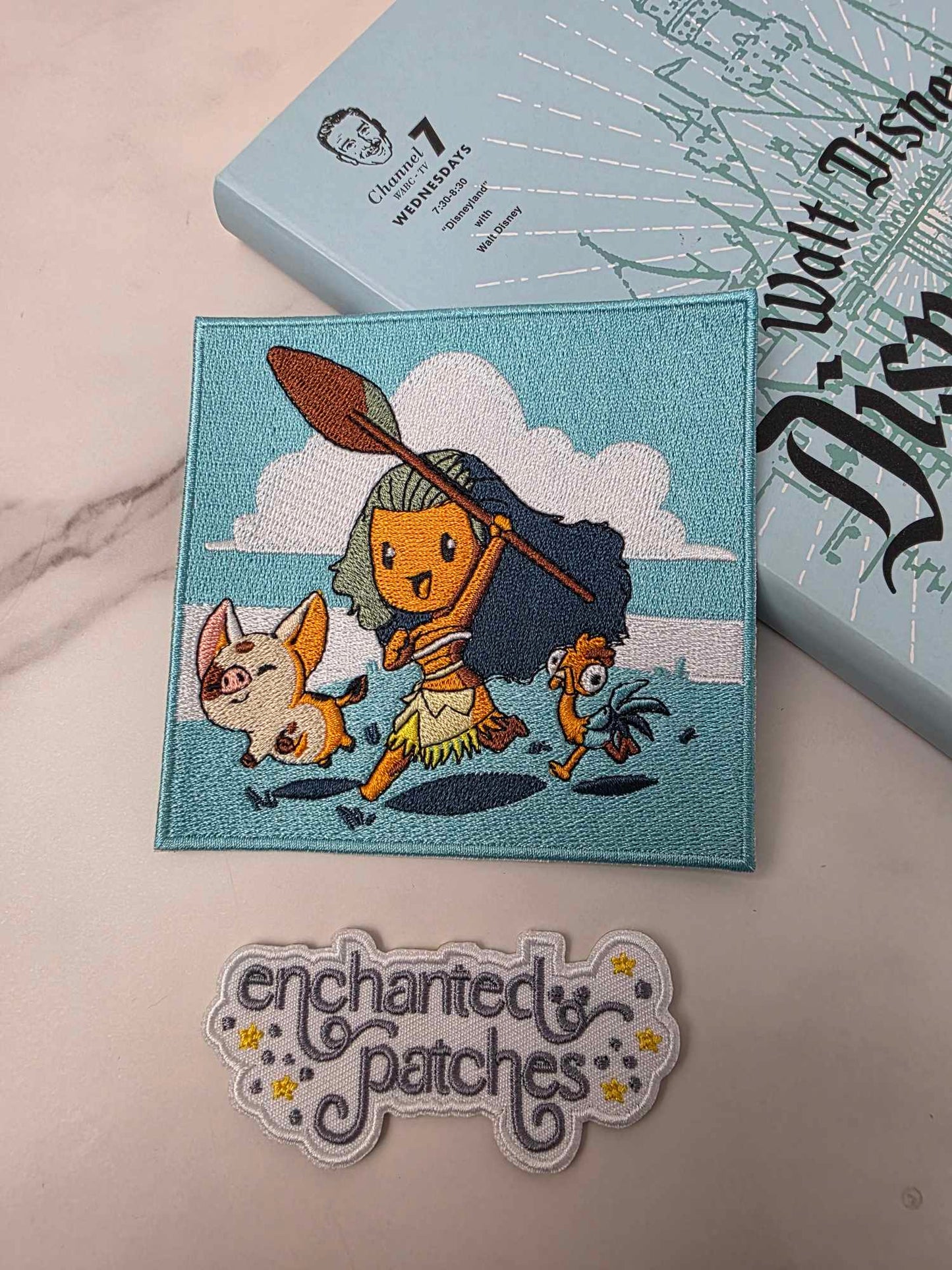 LAST ONE - 4" Kawaii Pacific Island Princess with Chicken and Pig Iron on Patch