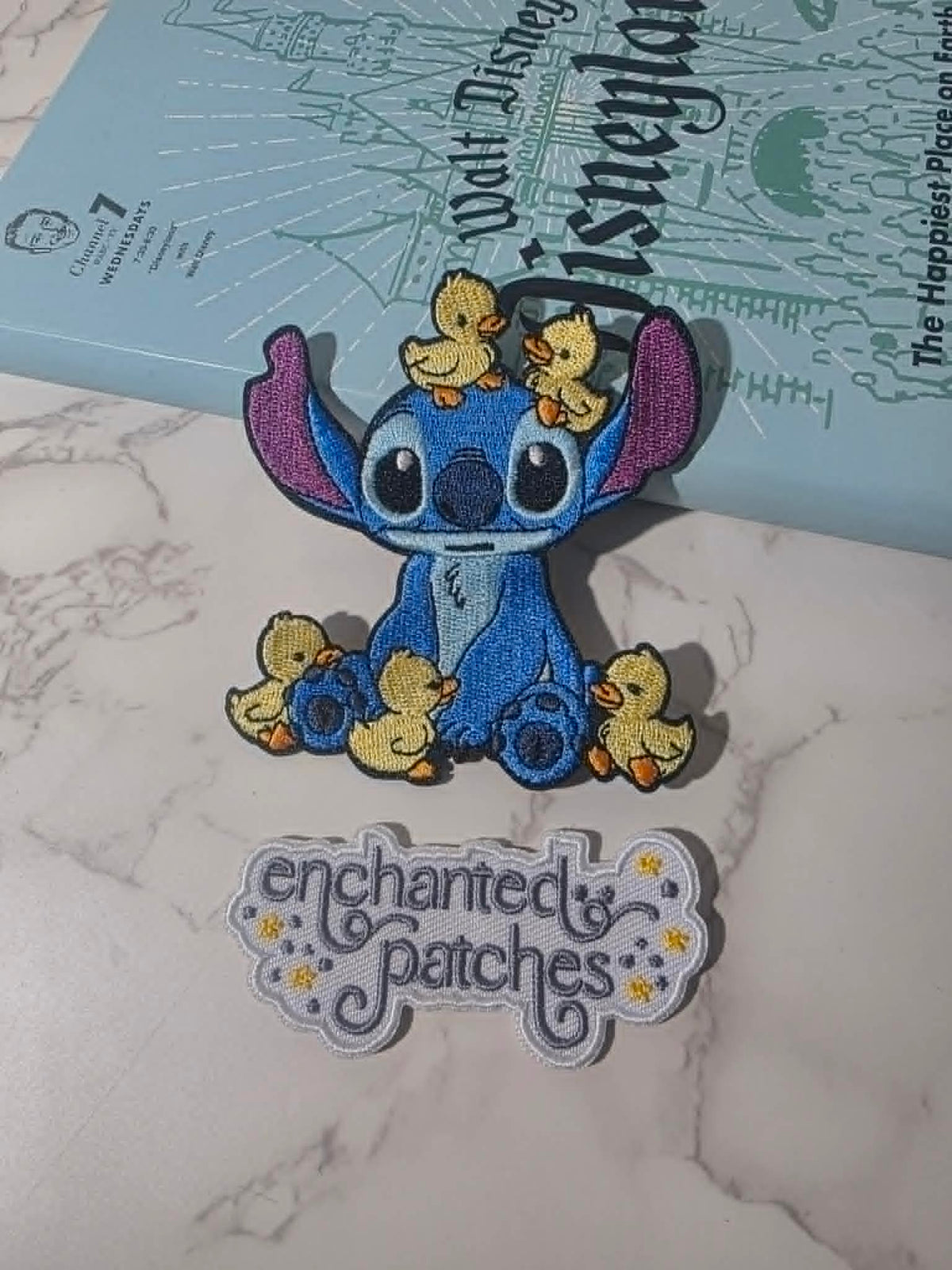 NEW DROP - 3.5" Blue Alien Stitch with Baby Ducks Embroidered Iron On Patch