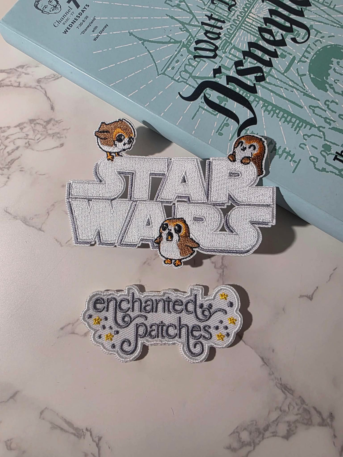 NEW DROP - 4" Star Wars Logo with Kawaii Porg Embroidered Iron On Patch