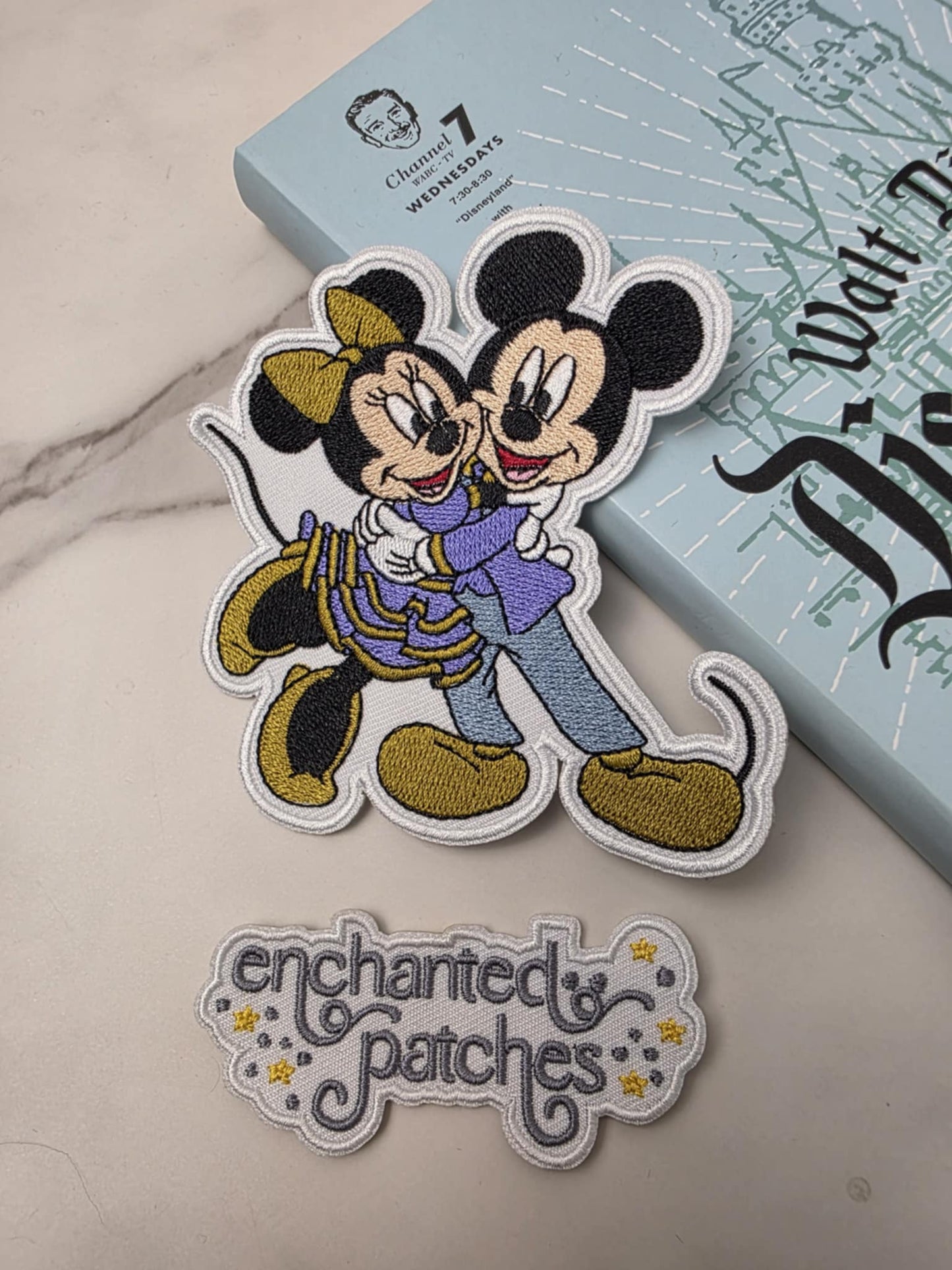 4" Happiest World Park 50th Anniversary Boy Girl Mouse Embroidered Iron On Patch