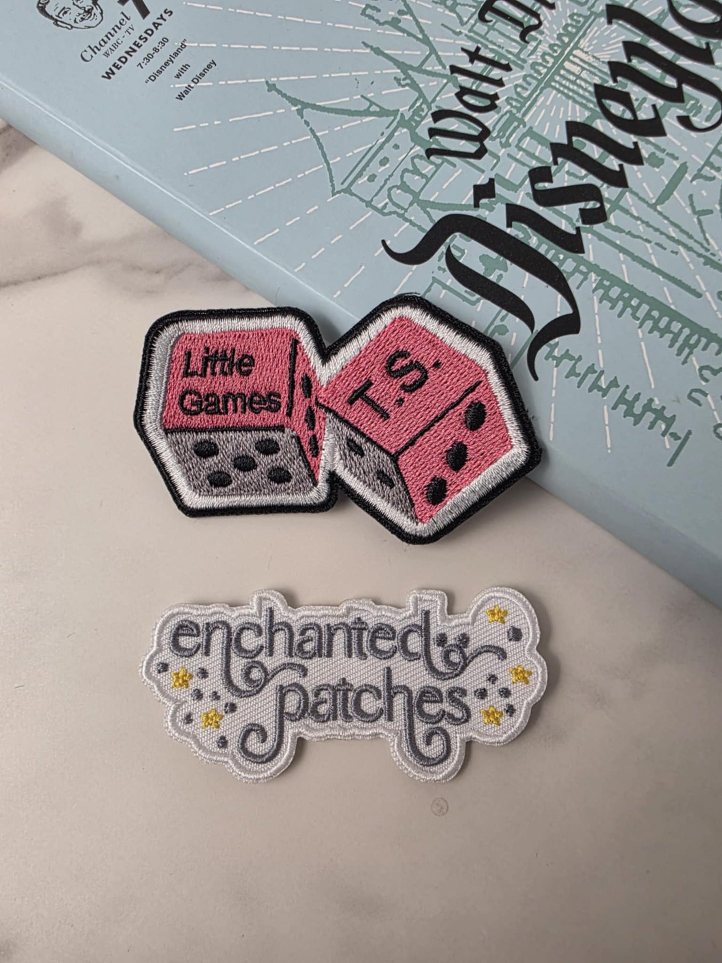 3" TS Taylor Swift Little Games Dice Pink Iron On Patch