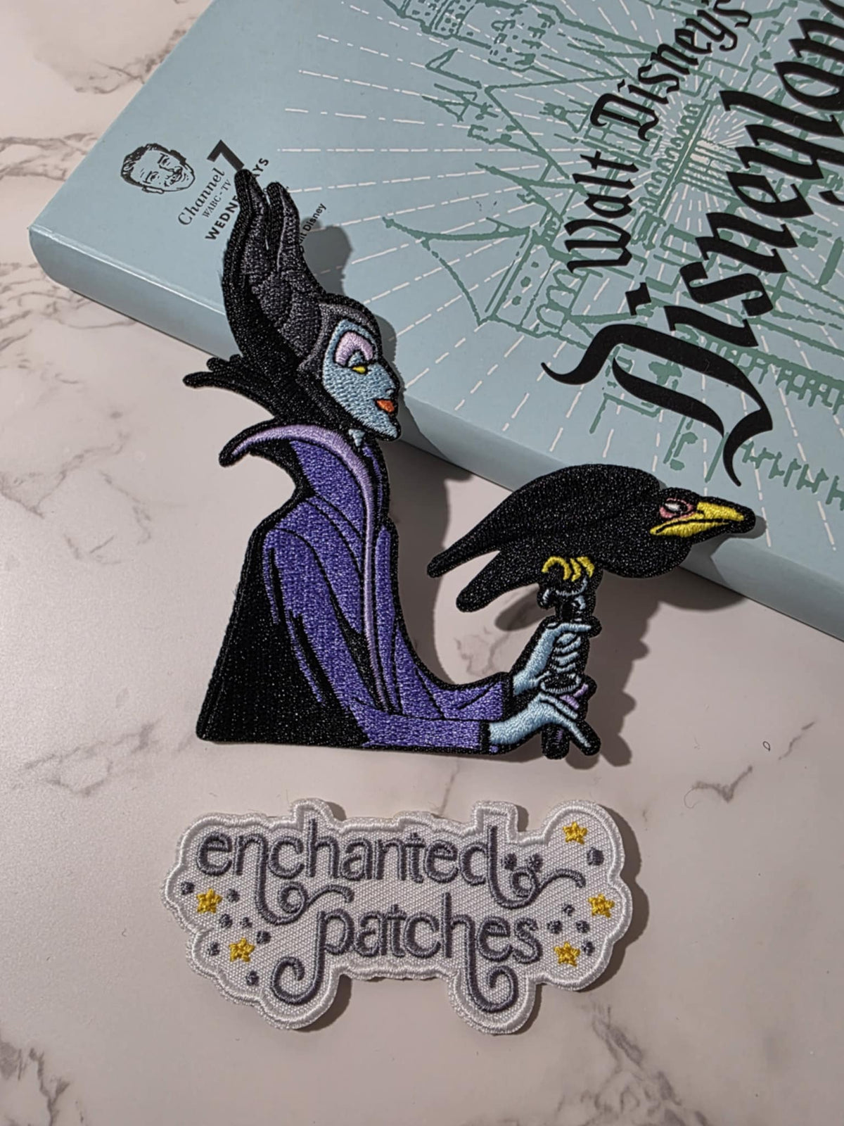 4" Villain Maleficent with Crow on Cane Embroidered Iron On Patch