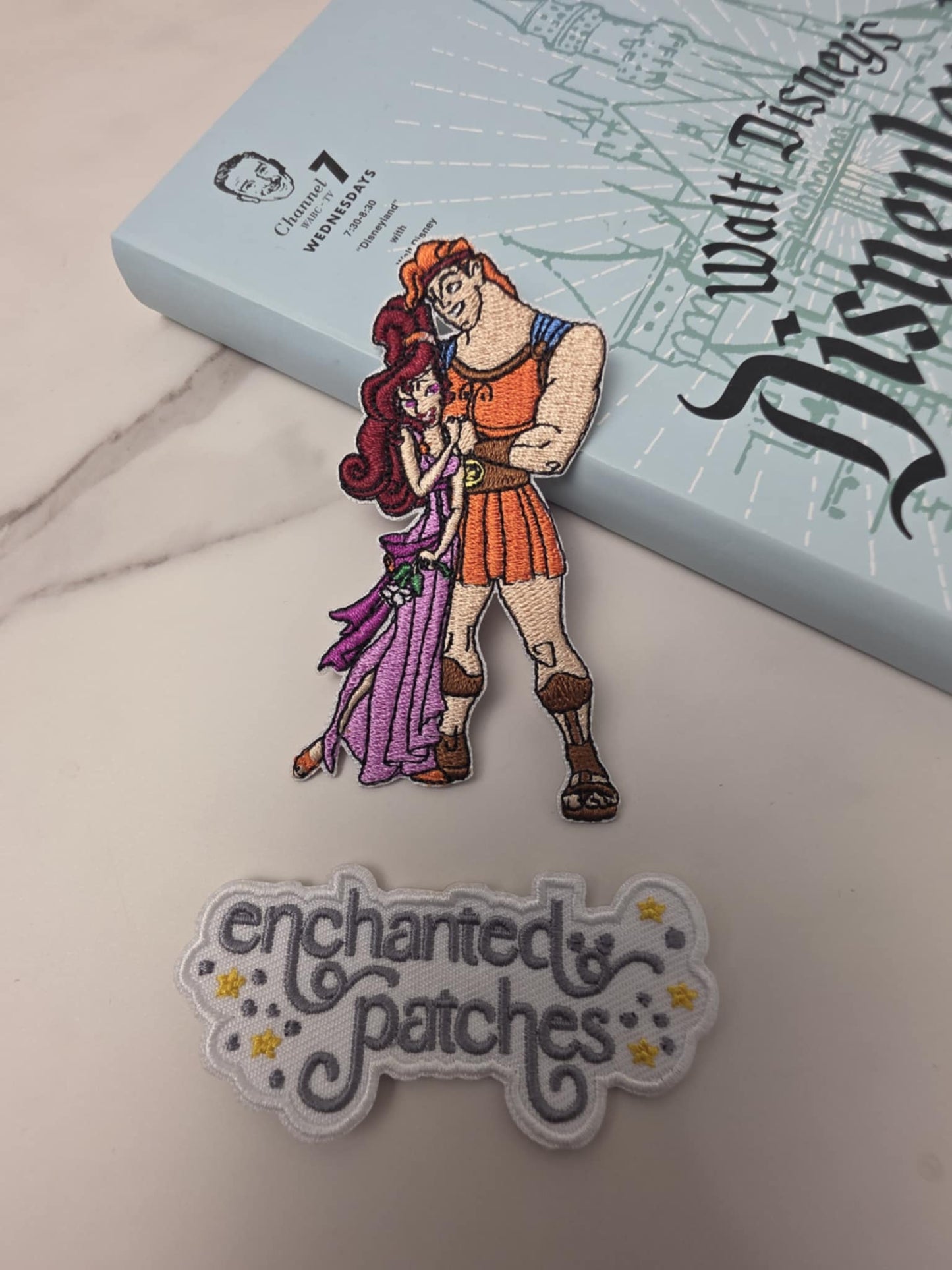 3.5" Muscle Man Hercules with Girl in Love Iron On Patch
