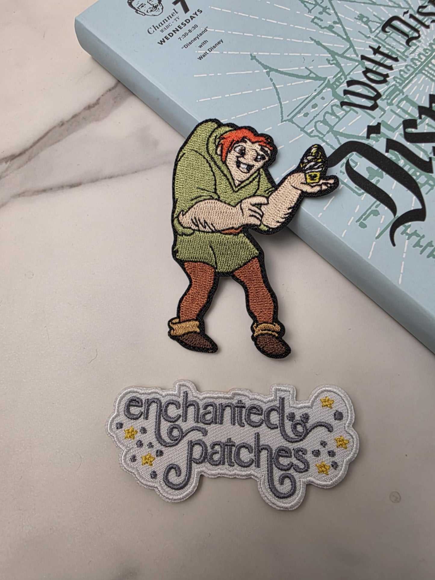 3" Hunchback Man Holding Pineapple Ice Cream Embroidered Iron On Patch