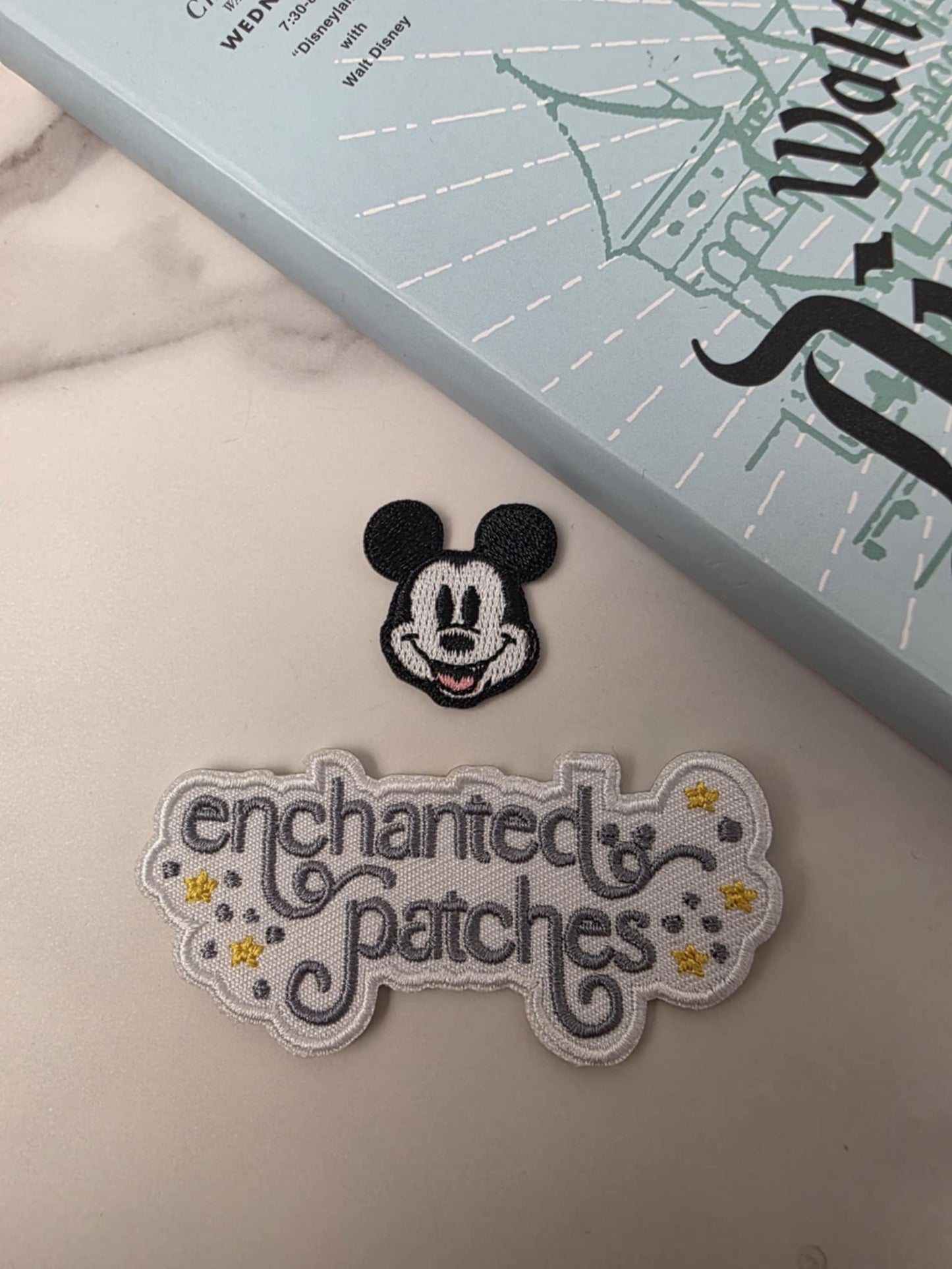 1" Mini Boy Mouse White Face Head Embroidered Iron On Patch