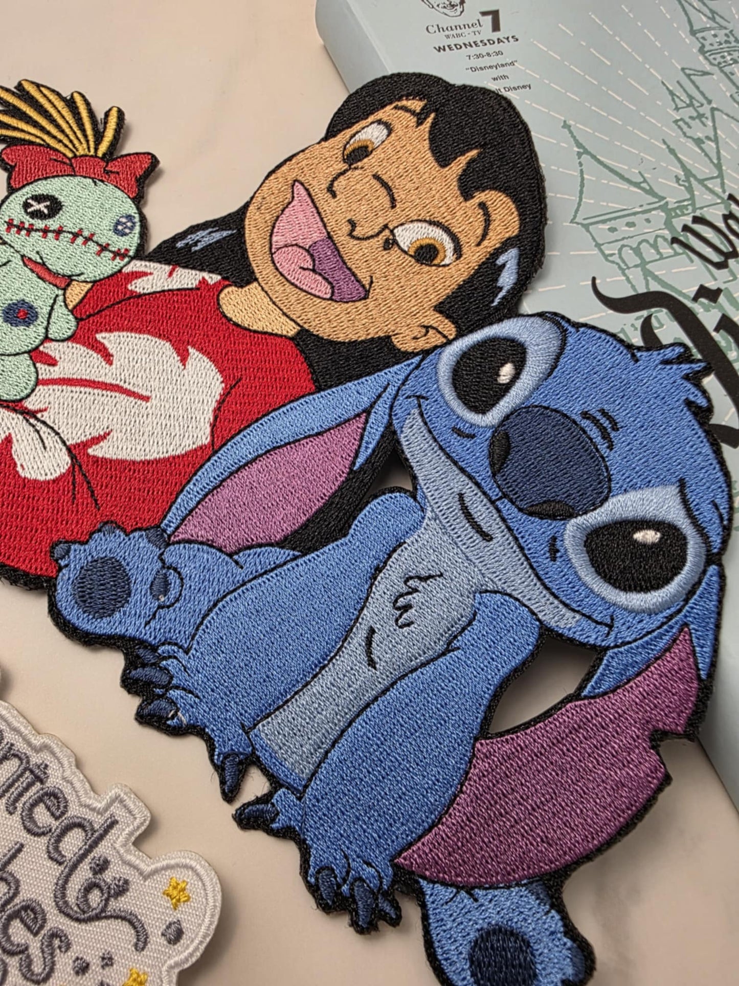 XL 8" Blue Alien Lilo Hawaiian Girl Scrump Doll Embroidered Iron On Patch