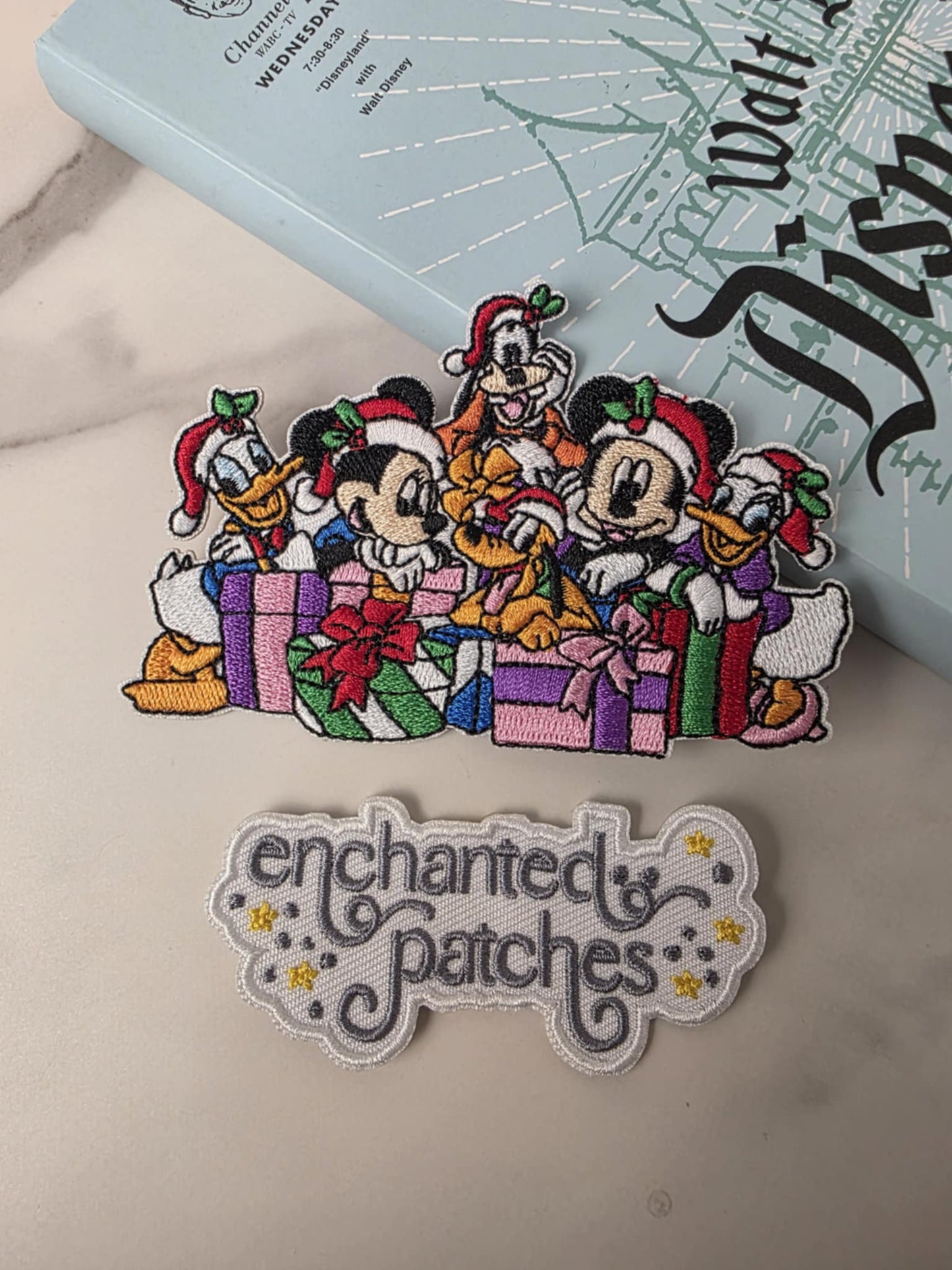 4" Happiest Park Christmas Present Gifts Mouse Duck Dog Embroidered Iron On Patch