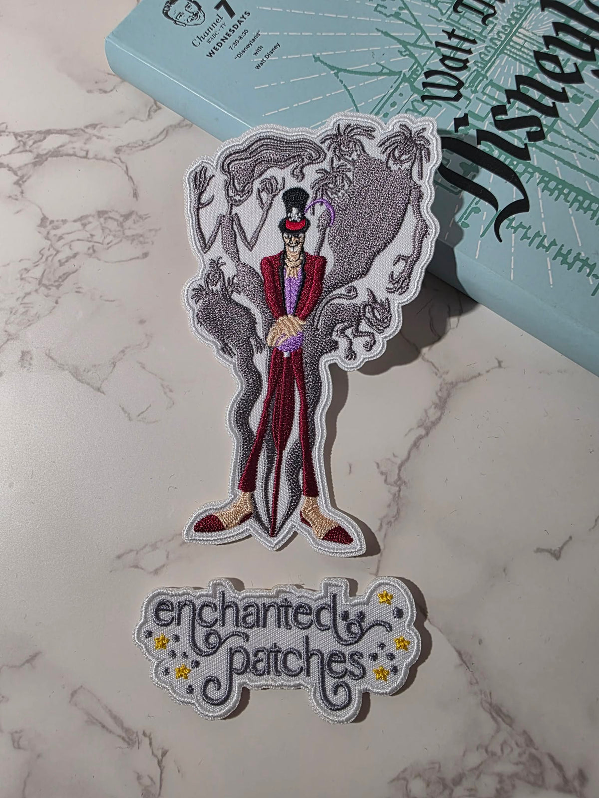 5" Bayou Princess Profile and Frog Villain Embroidered Iron On Patch