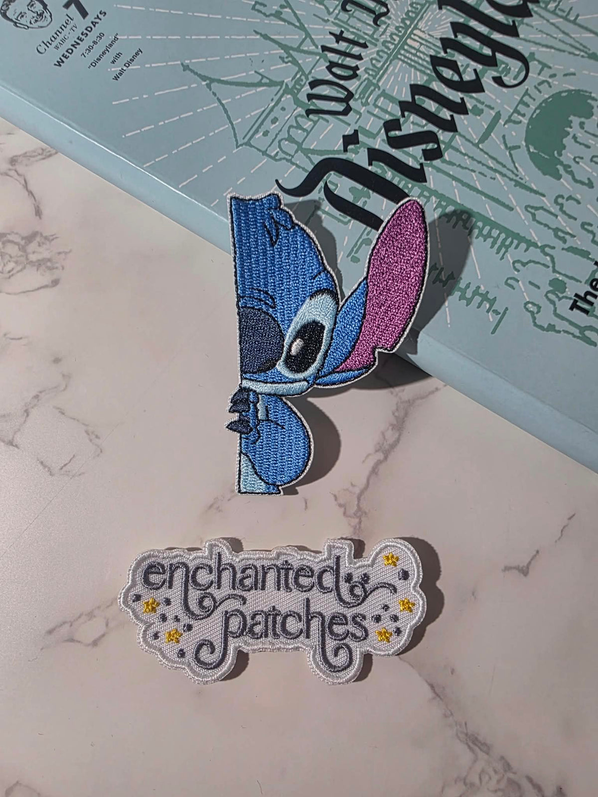 NEW DROP - 3" Stitch Blue Alien Peeking Embroidered Iron On Patch