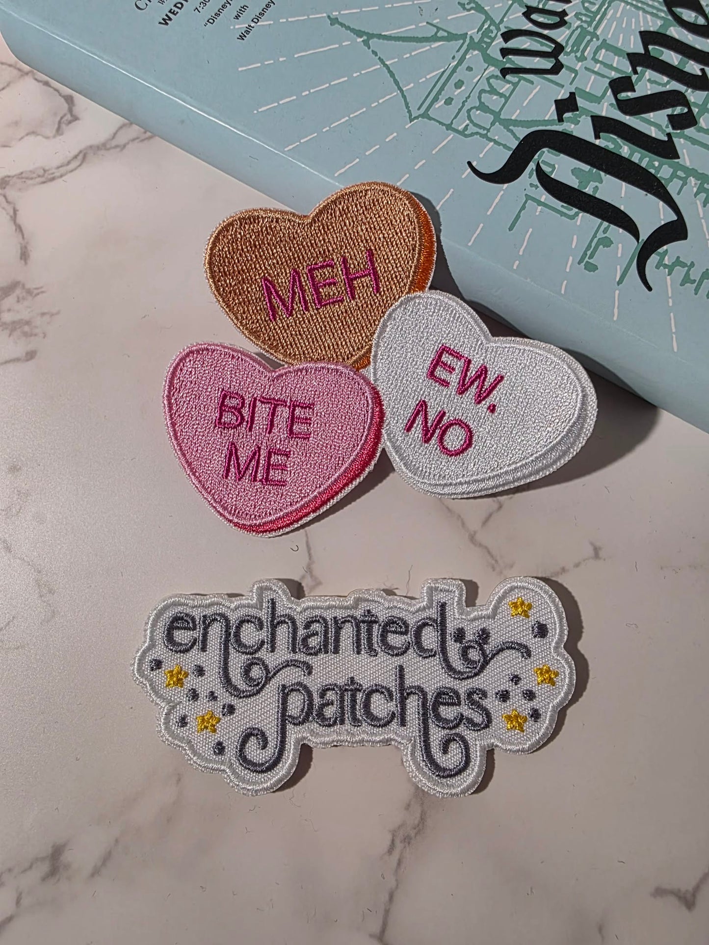 3" Valentine Sweethearts Conversational Heart Candy Love Iron On Patch