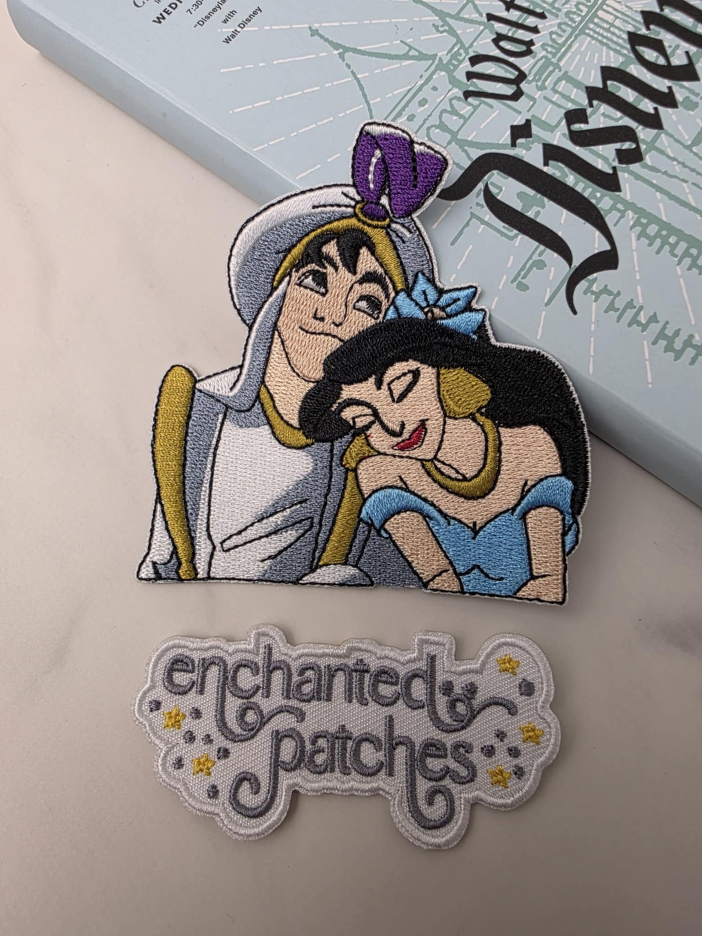 LAST ONE - 3.5" Arabian Princess and Prince Couple Embroidered Iron On Patch