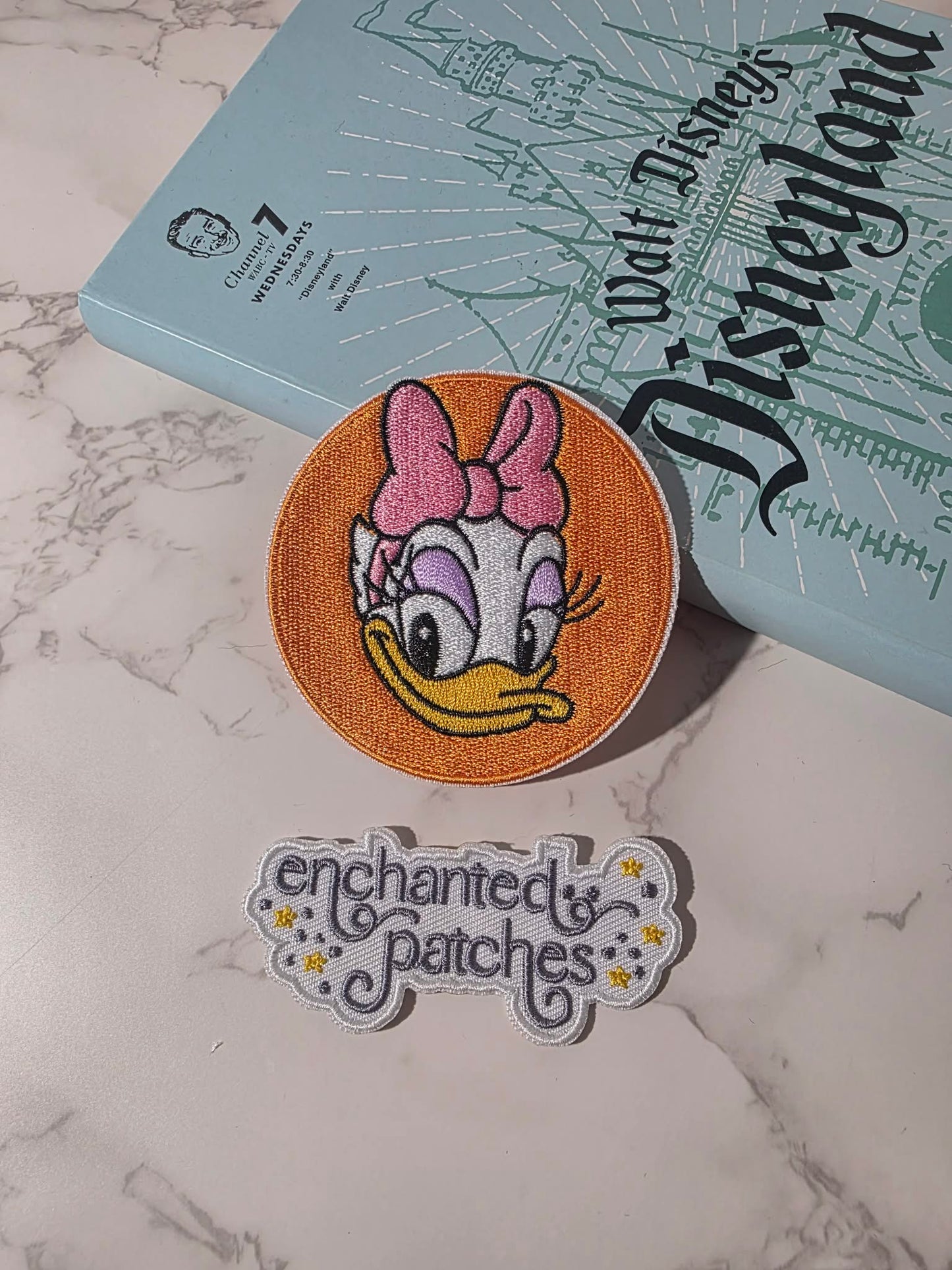 3" Vintage Retro Happiest Park Girl Duck Embroidered Iron On Patch