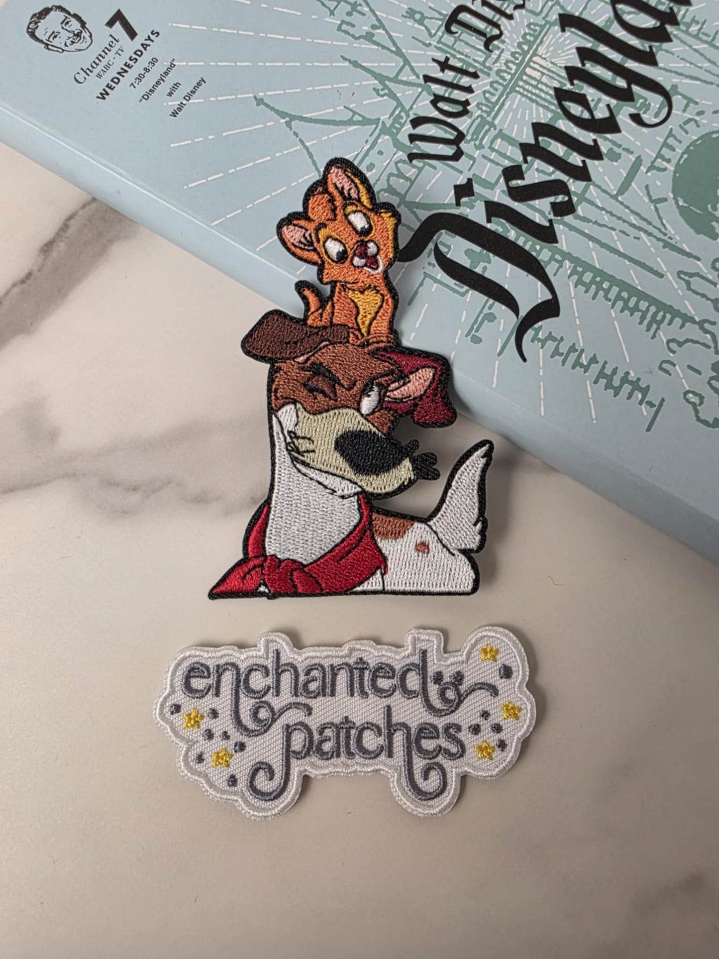 3.5" Oliver and Co. Dog and Cat BFF Bestie Embroidered Iron On Patch