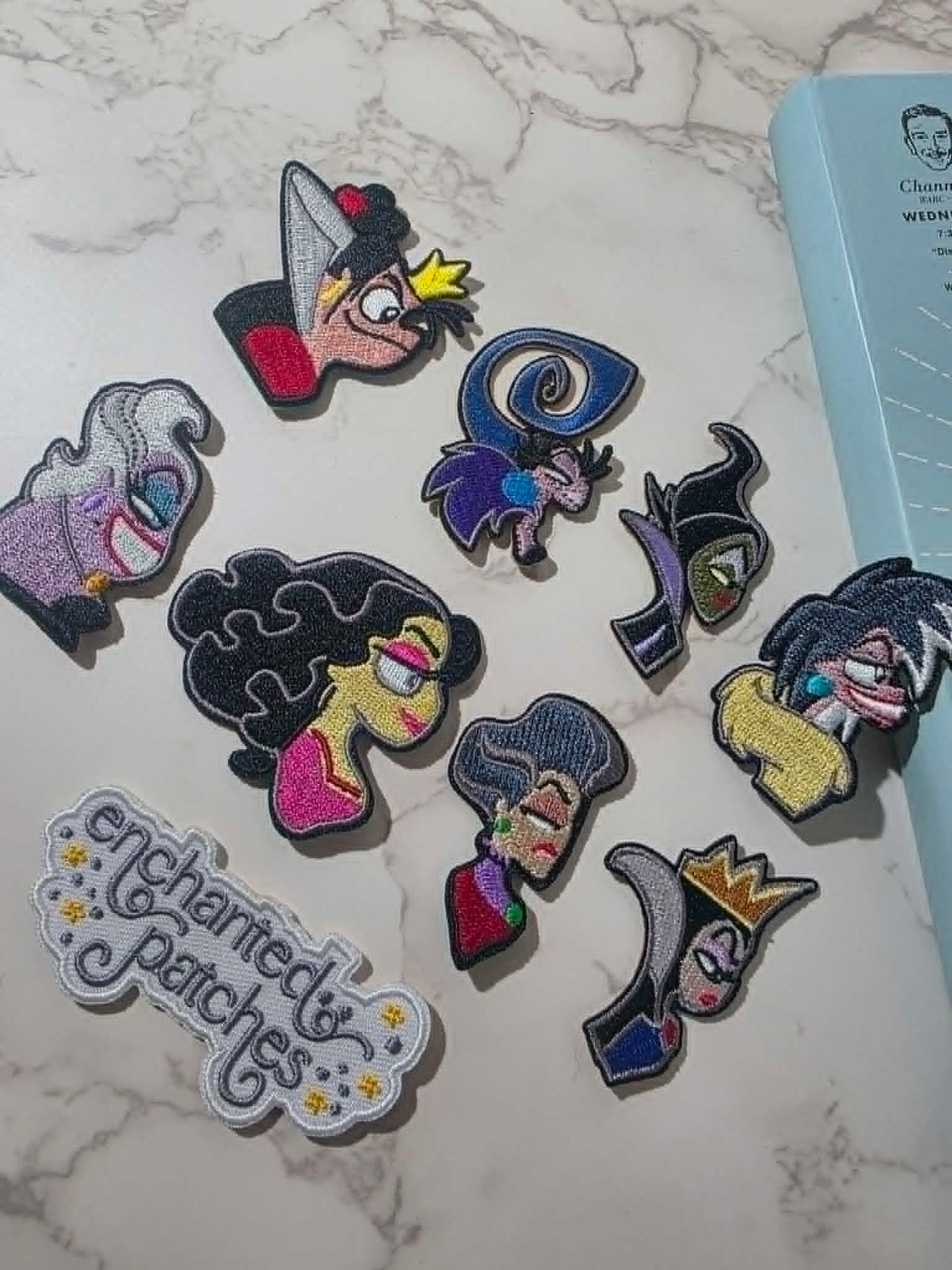 Set of 8 - 2" Kawaii Villain Stepmother Yzma Ursula Evil Queen Embroidered Iron On Patch