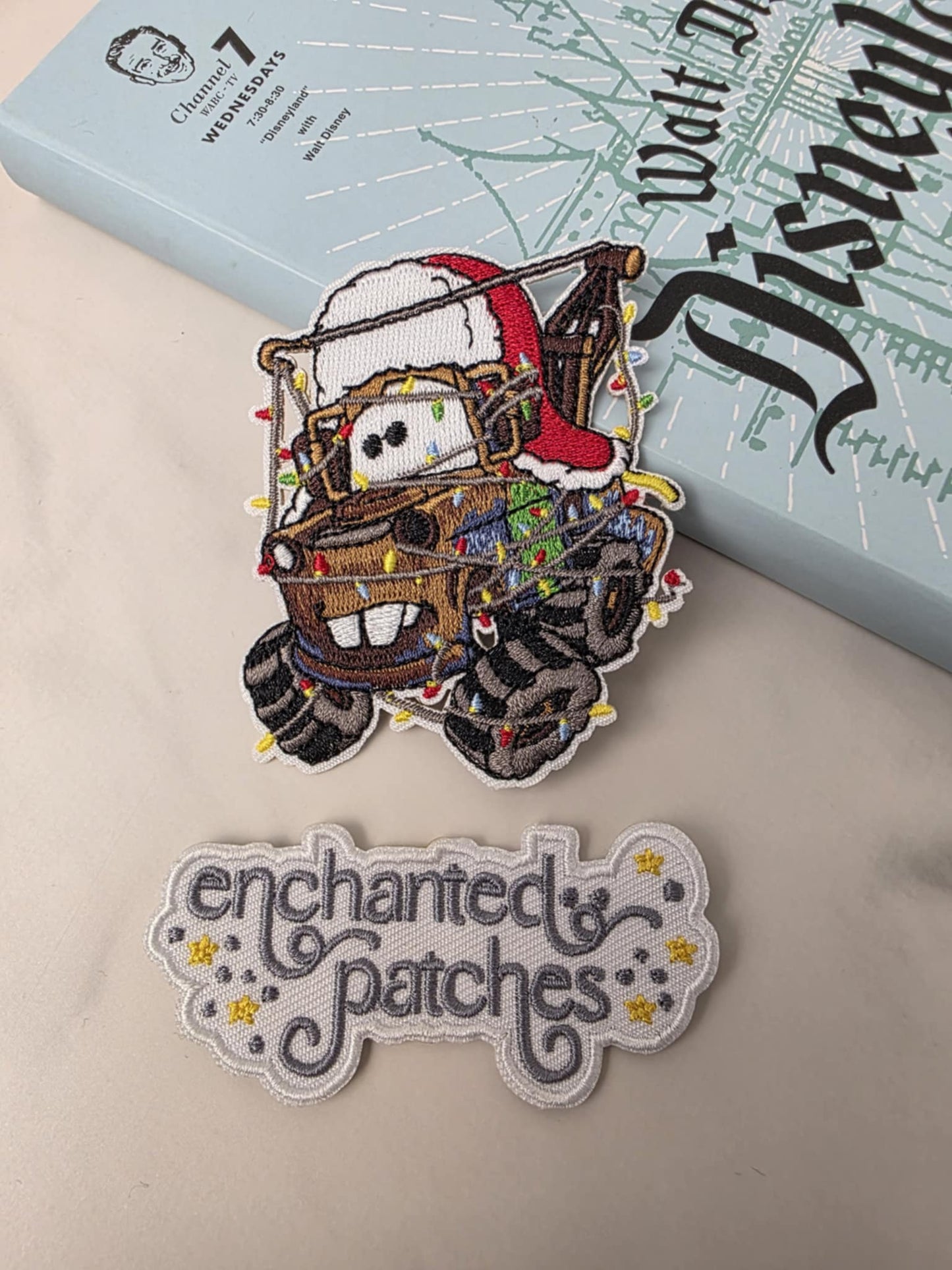 3" Christmas Cars Tow Mater Santa Hat Embroidered Iron On Patch