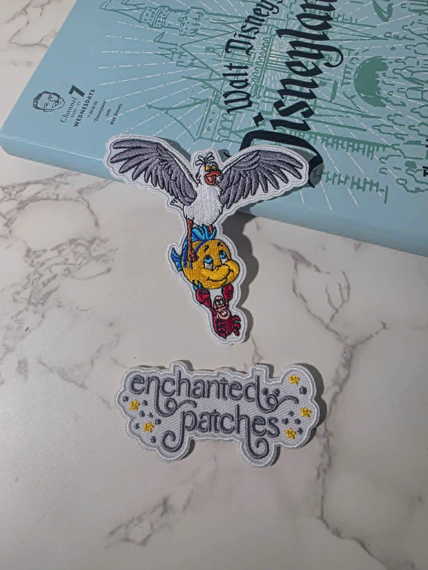 NEW DROP - 3.5" Mermaid Ariel Princess Sidekick Seagull Fish Crab Friends Embroidered Iron On Patch