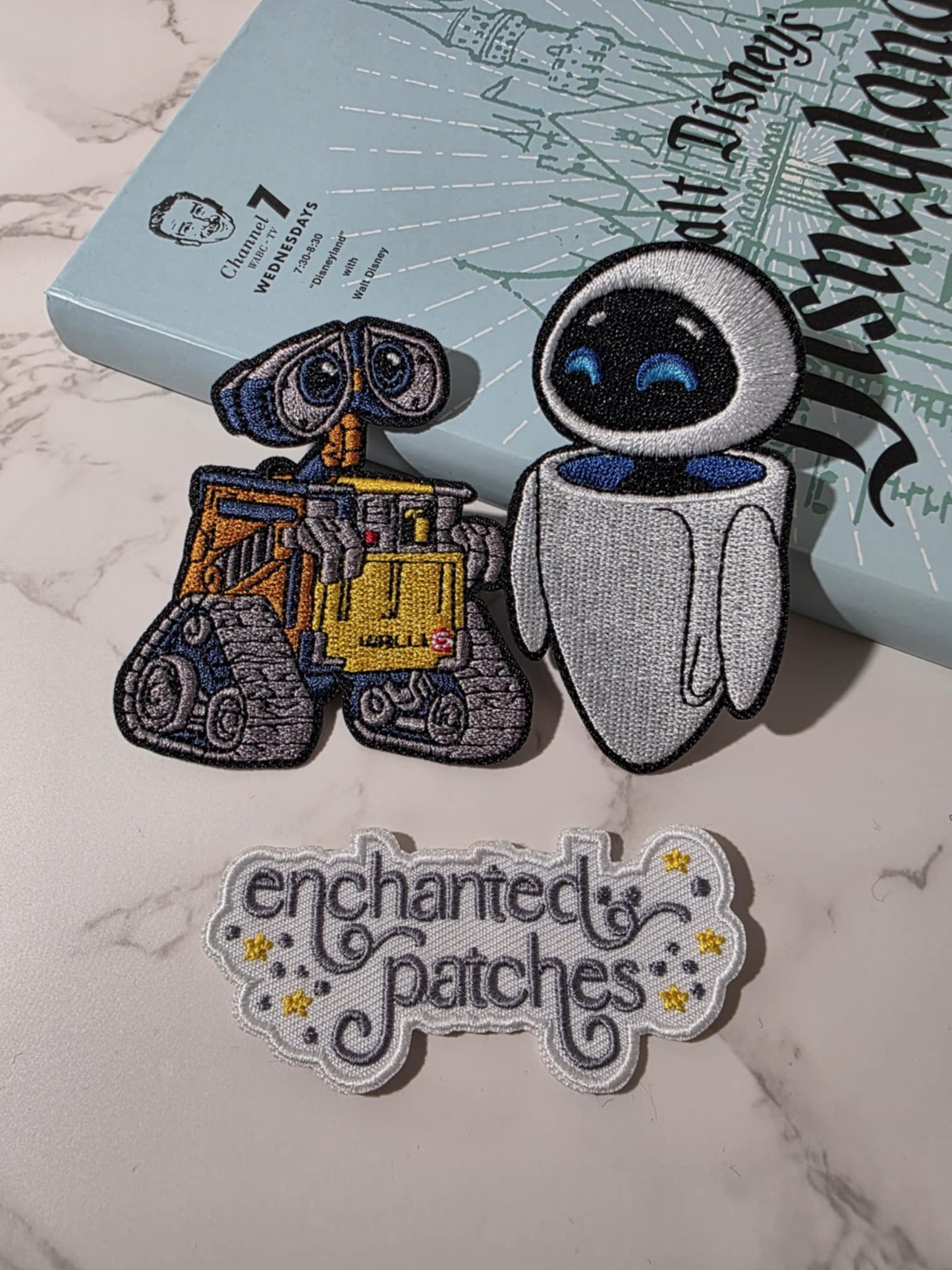 LAST NINE - 4" Yellow Robot with Girl Robot Couple Embroidered Iron On Patch